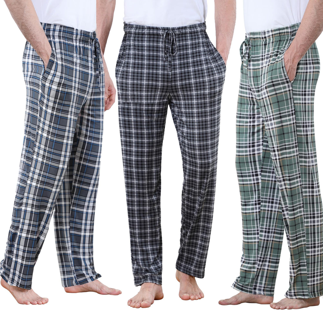 DITOK Men's Lightweight Pajama Pants Soft Lounge Sleep Joggers Adjustable Drawstring & Pockets All-Season Sleepwear