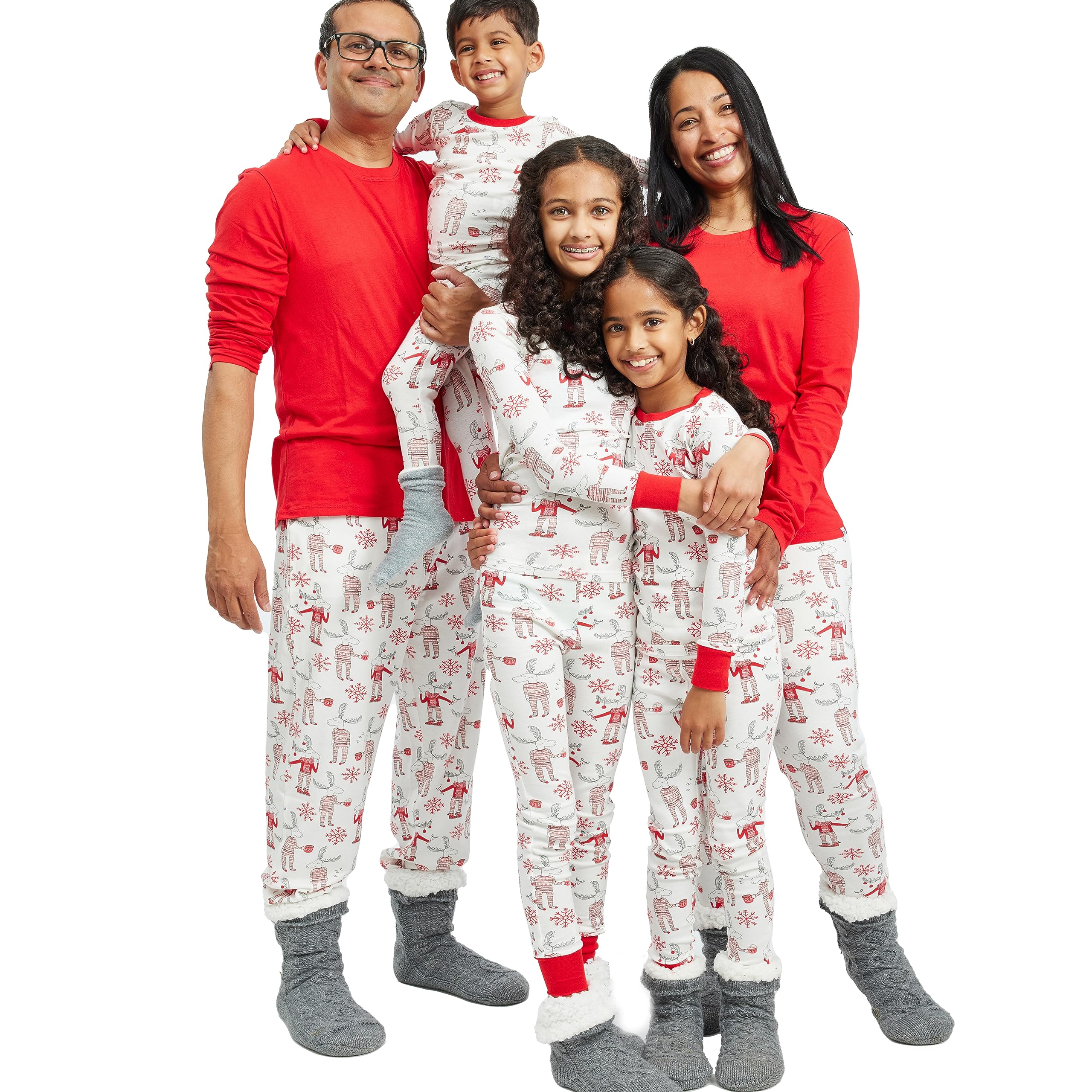 HonestBaby Family Matching Holiday Pajamas 100% Organic Cotton for Men, Women, Kids, Toddlers, Baby Boys, Girls, Unisex, Pets