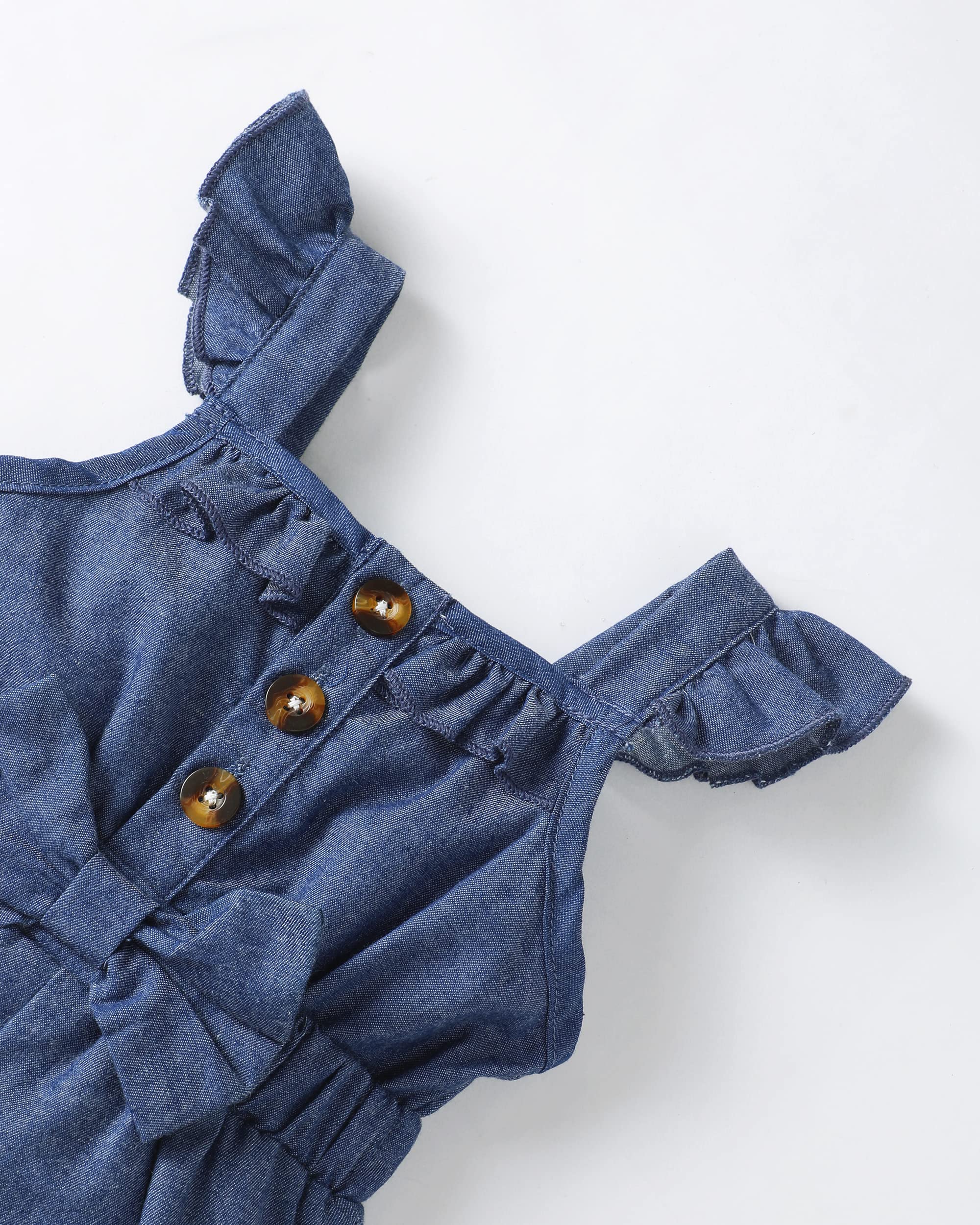 XUANHAO Baby Girl Clothes Summer Romper Outfits for Girls Cute Infant Toddler One-Piece Jumpsuit Ruffle Shorts Sets 6M-3Y WEBE CLOTHING