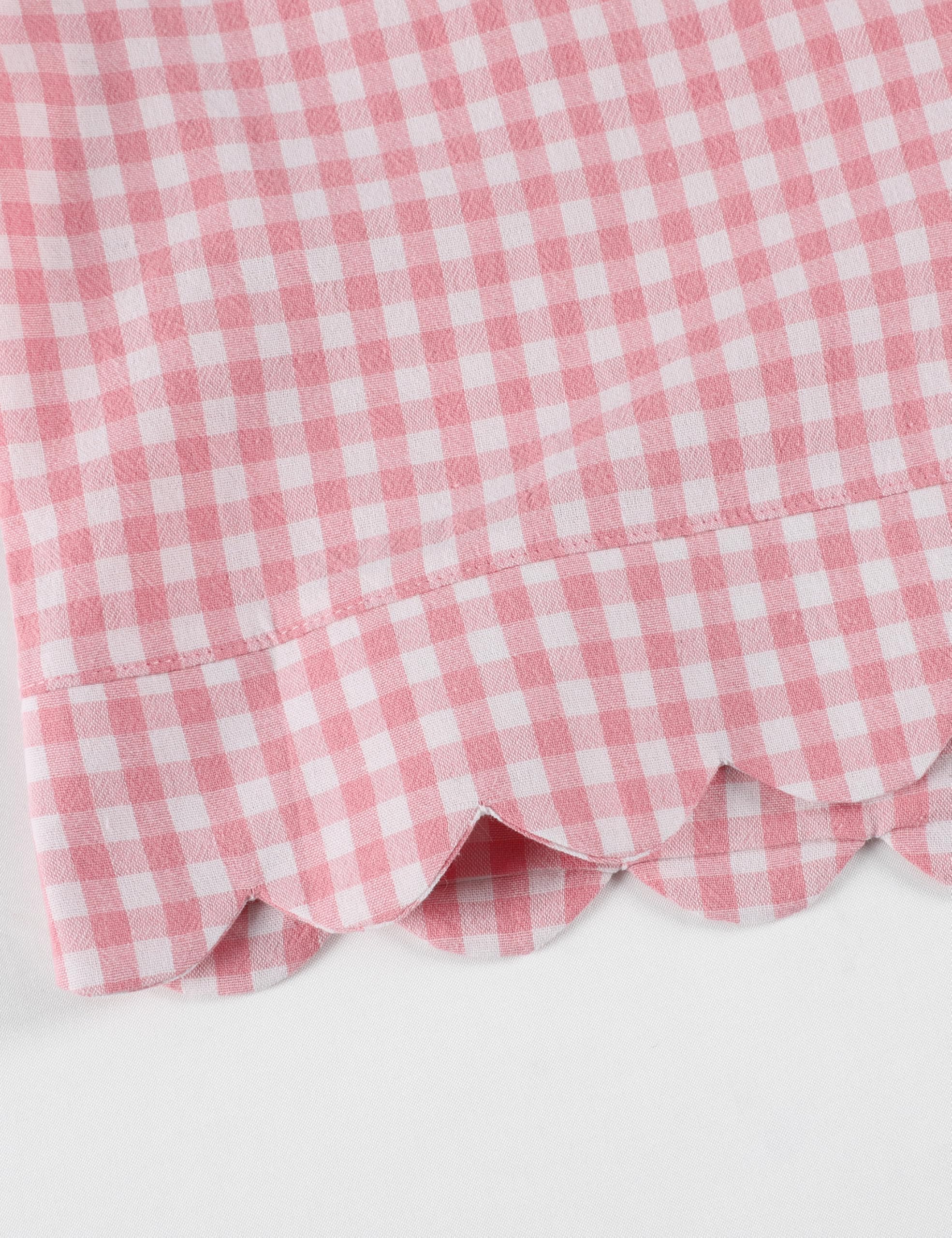 Tanming Womens Gingham 2 Piece Pajamas Sets Puff Sleeve Babydoll Shirt Ruffle Pants Pj Lounge Set Sleepwear WEBE CLOTHING