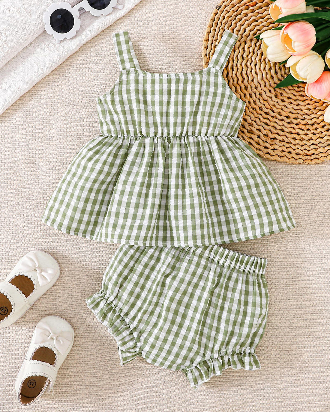 Newborn Baby Girl Clothes Summer Outfits Infant Ruffle Sleeveless Cute Bow Tank Tops 3 6 12 18 Months WEBE CLOTHING