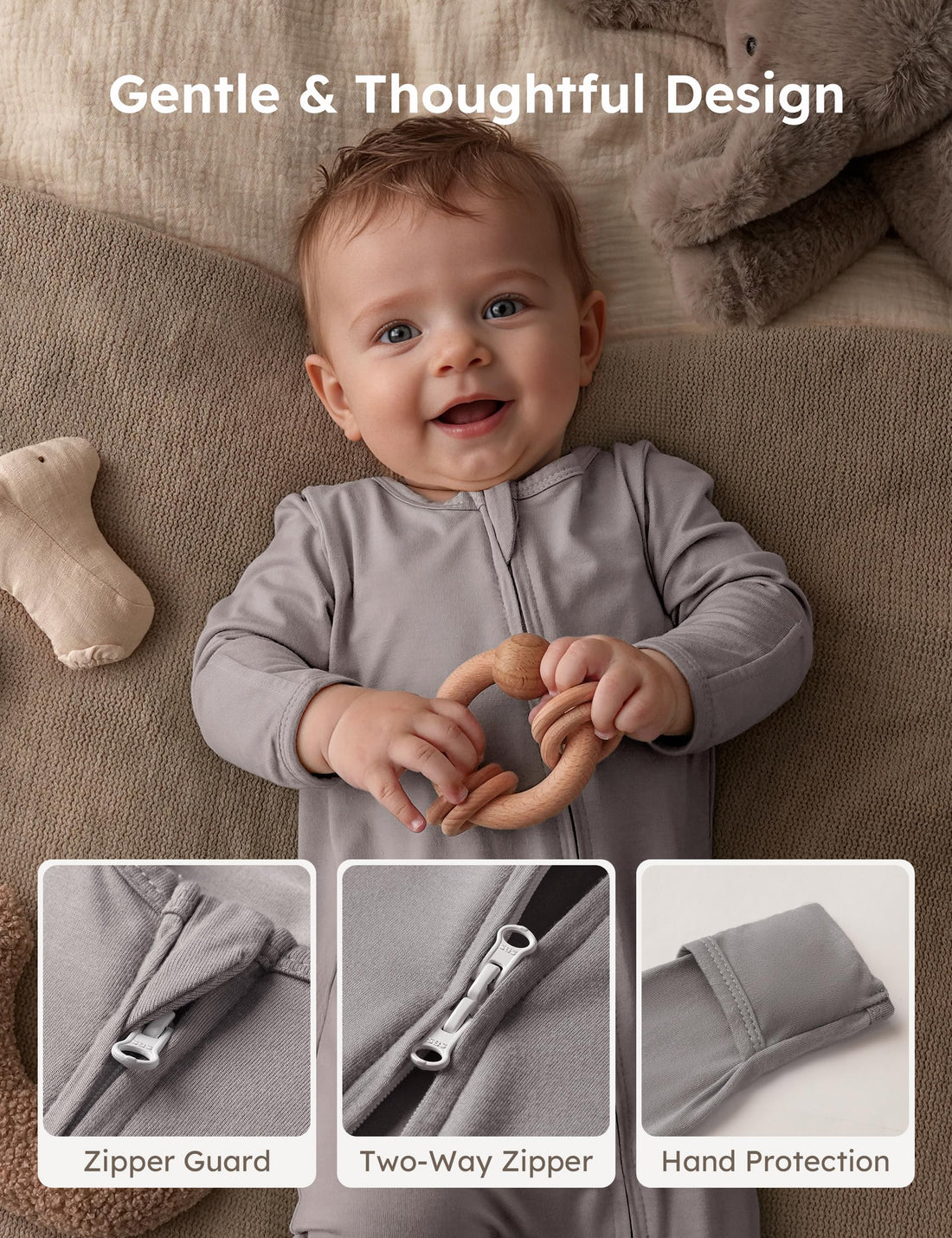 Yoofoss Rayon Made From Bamboo Baby Pajamas 3pcs Newborn Sleepers For Boy Girl Clothes, 0-3 3-6 6-9 Months Footed Pjs