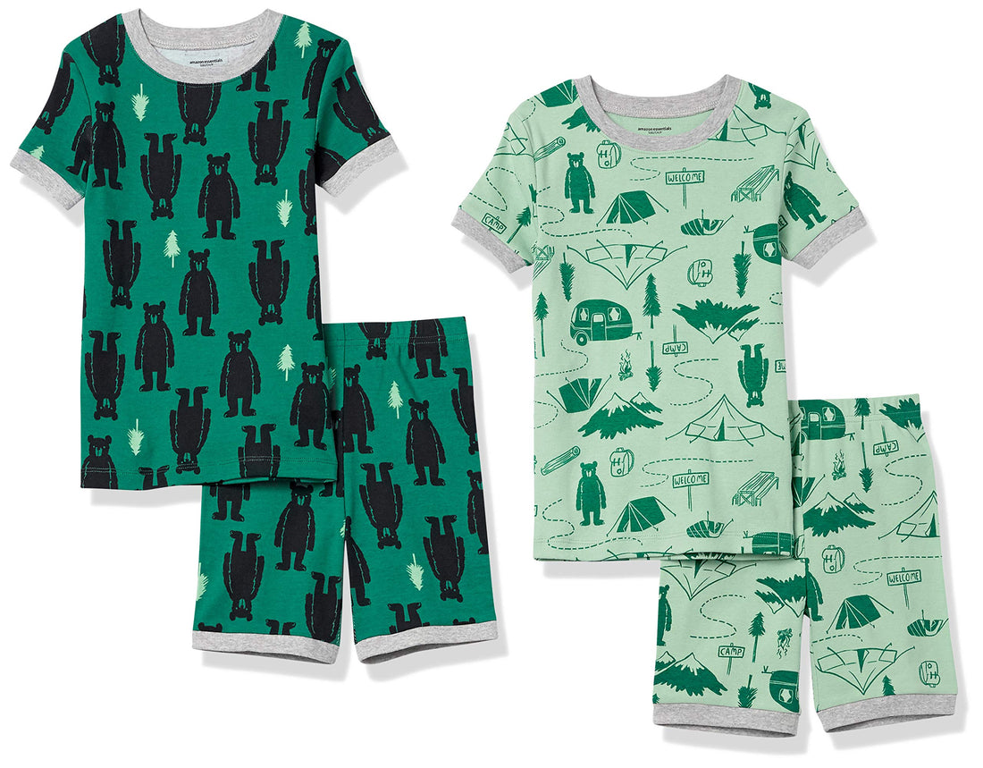 Amazon Essentials Babies, Toddlers and Boys' Snug-Fit Cotton Pajama Set, Multipacks