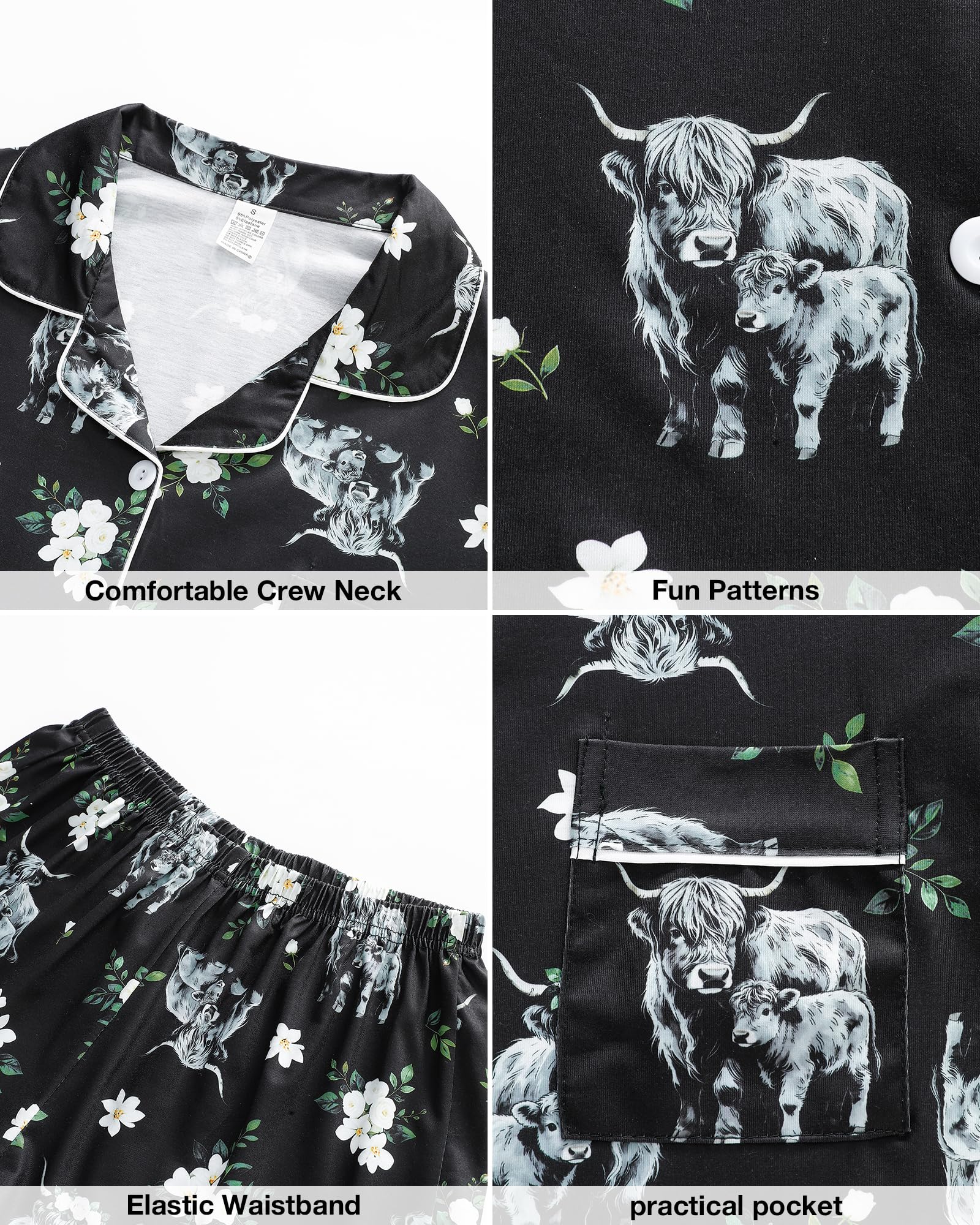 MyFav Mommy and Me Pajamas Set Mother Daughter Matching Family Sleepwear Button Down Nightwear WEBE CLOTHING