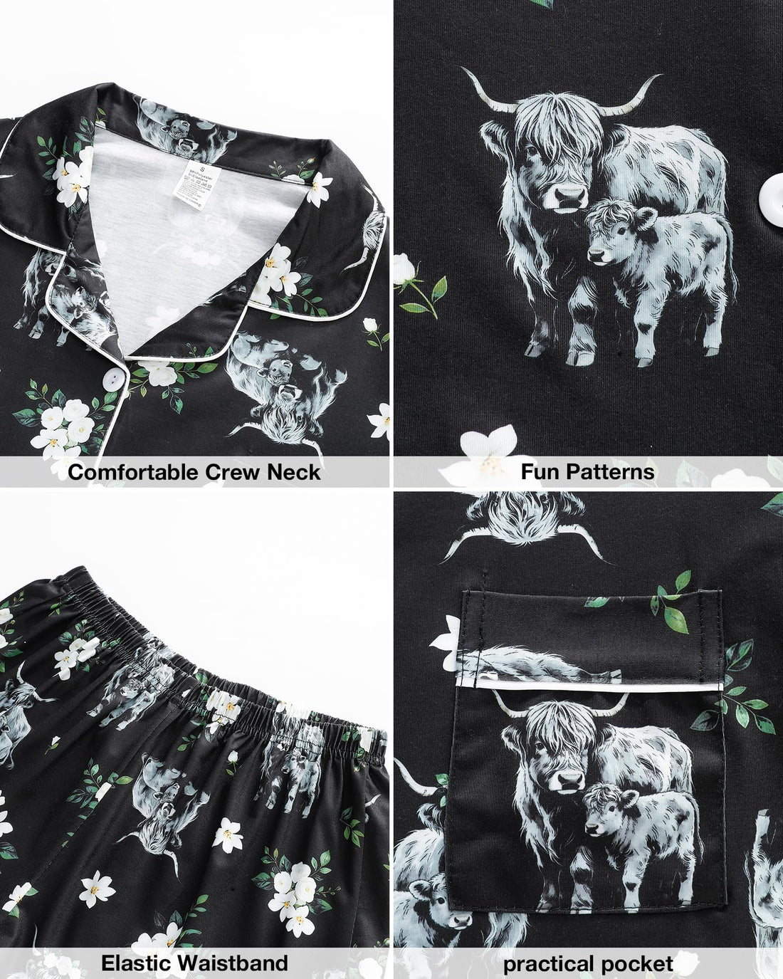 MyFav Mommy and Me Pajamas Set Mother Daughter Matching Family Sleepwear Button Down Nightwear WEBE CLOTHING