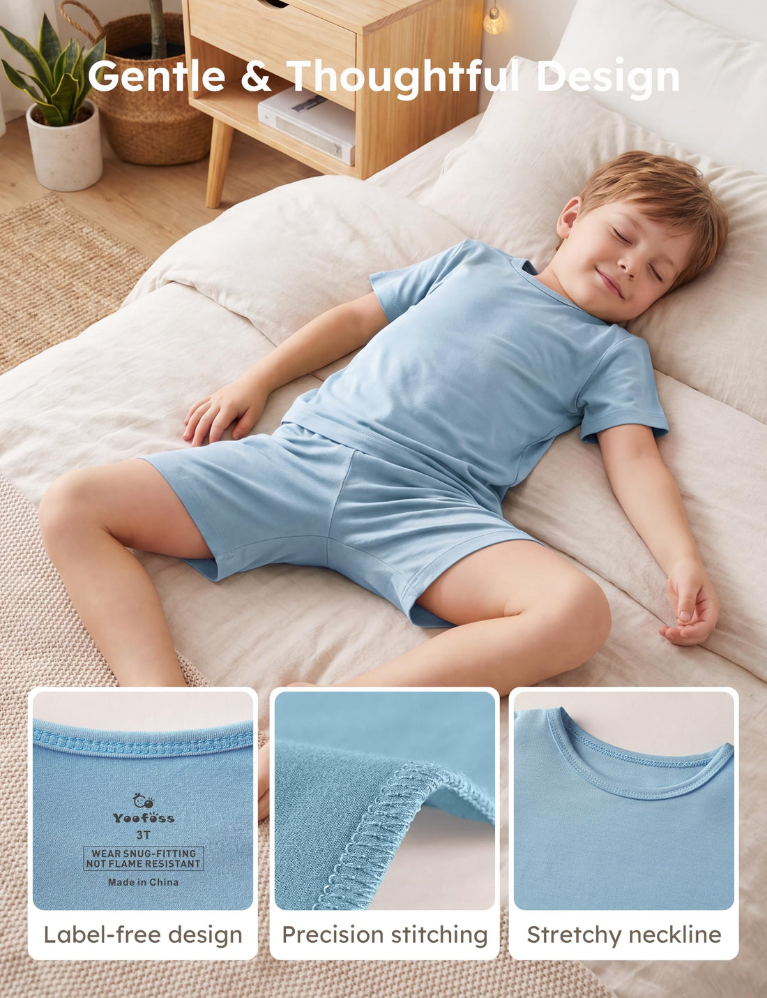 Yoofoss Toddler Pajamas Rayon Made from Bamboo Short Sleeve Baby Clothes Boys and Girls Kids Pajamas Set Pjs Soft Cool