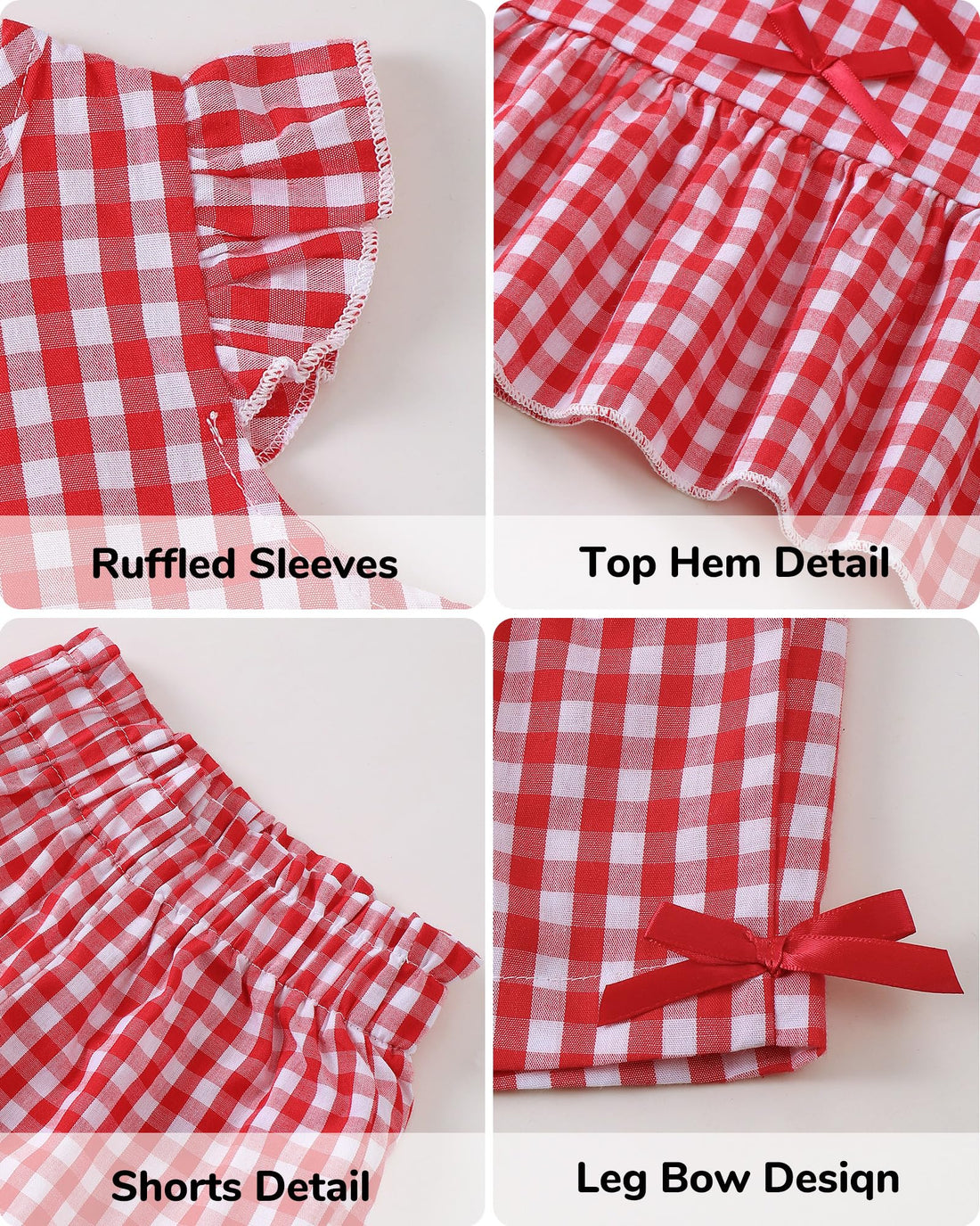 Jecson Toddler Baby Girl Summer Clothes Cotton Ruffled Sleeve Shirt Tops and Shorts Set Outfits 12Months-4T WEBE CLOTHING