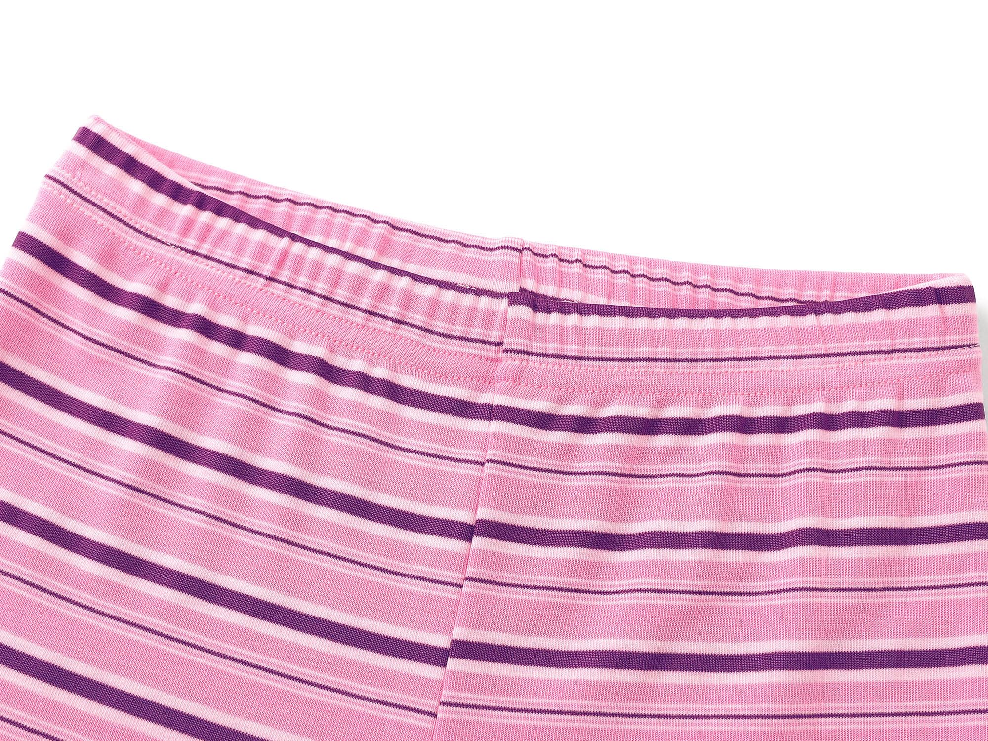 Topgal Summer Pajamas for Unisex Kids - Purple & Brown Stripe Snug Fit Pull-On Short Sleeve Sleepwear Pjs Set Size 2T-10