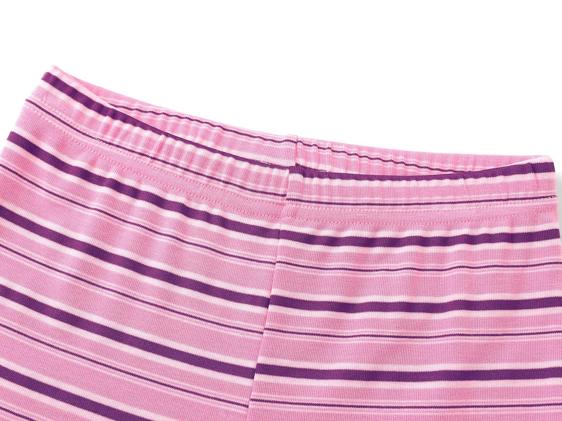 Topgal Summer Pajamas for Unisex Kids - Purple & Brown Stripe Snug Fit Pull-On Short Sleeve Sleepwear Pjs Set Size 2T-10