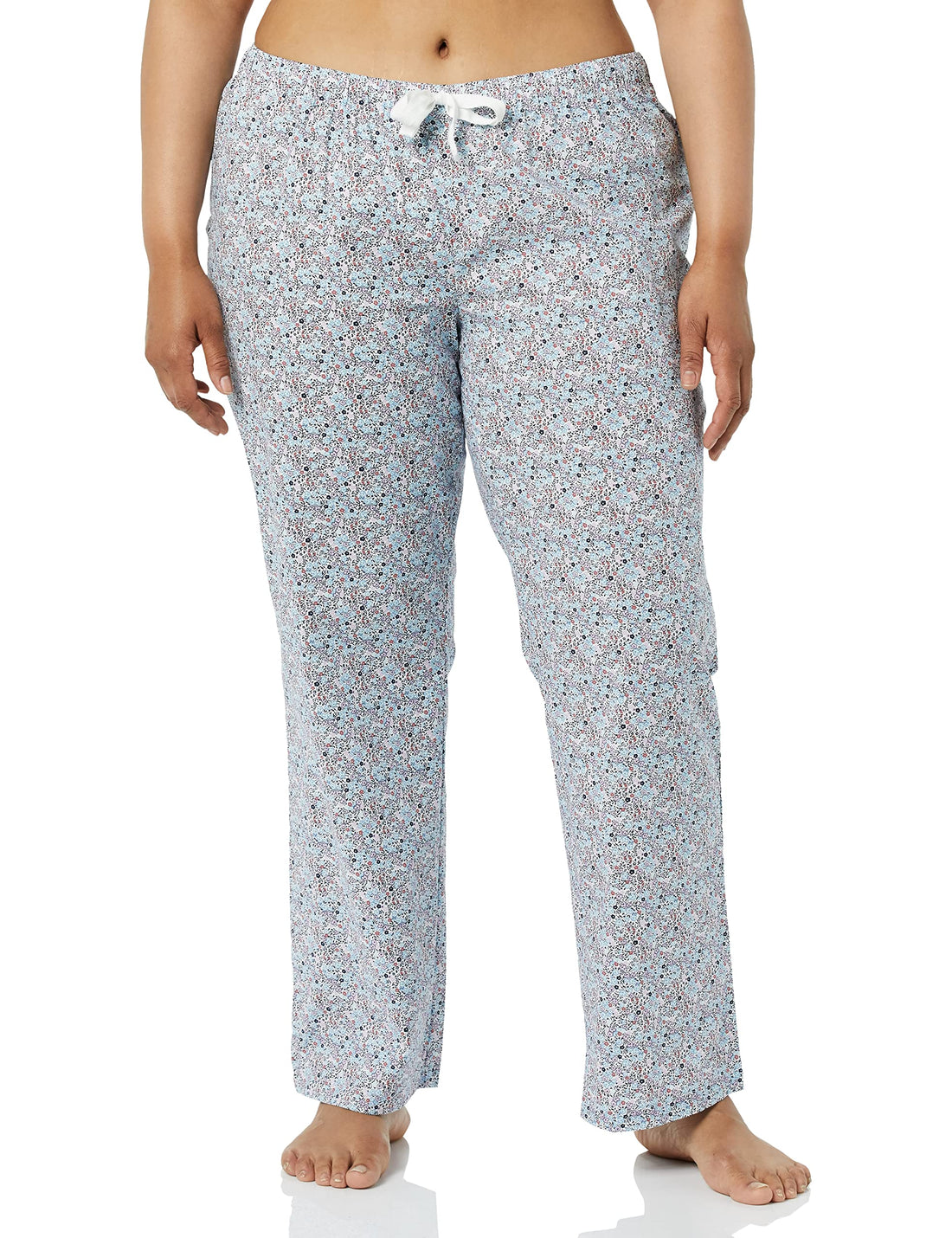 Amazon Essentials Women's Cotton Pajama Pants, Breathable Poplin Sleep Pant with Drawstring Elastic Waist