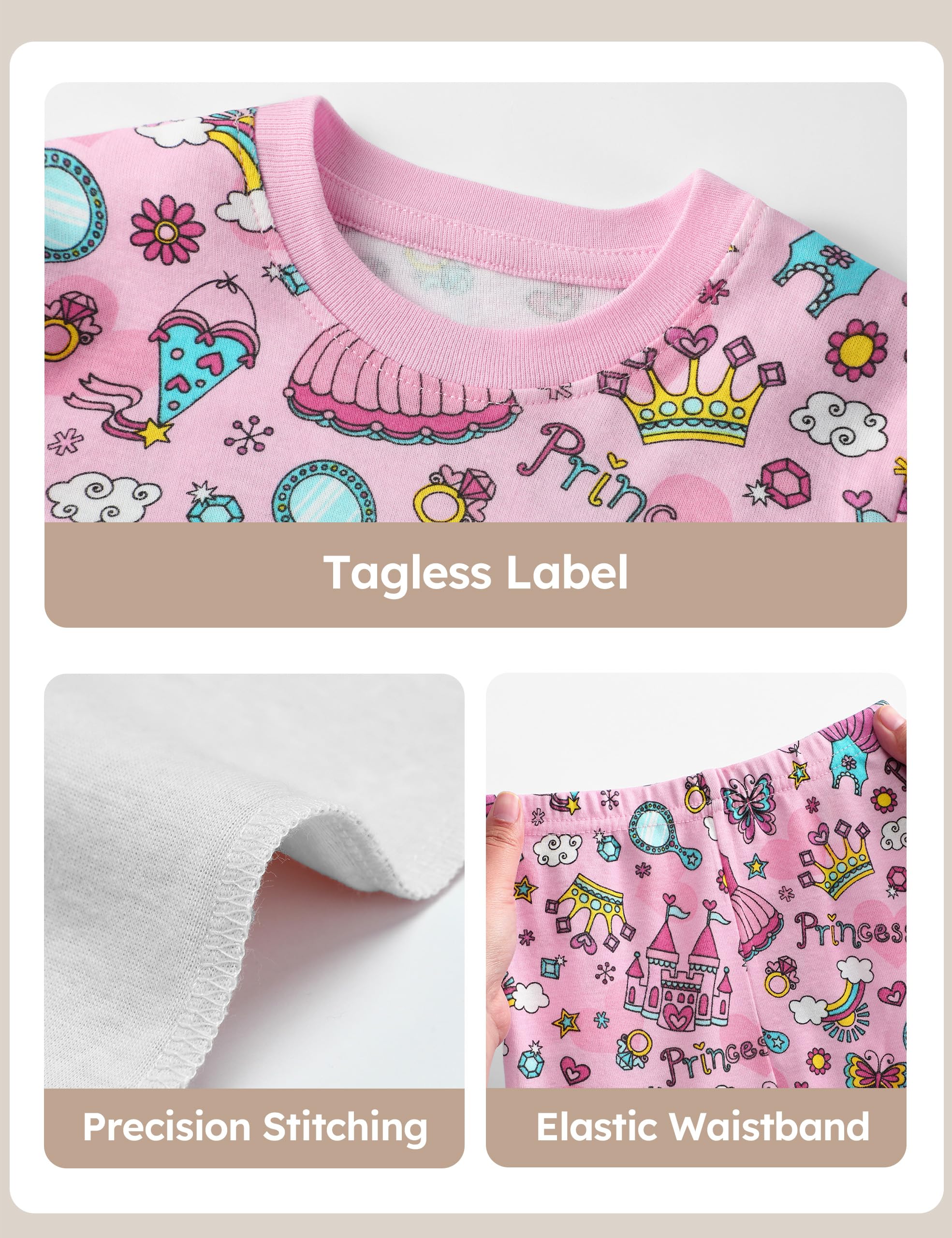 Yoofoss Toddler Pajamas Organic Cotton Baby Girl Boy Pajamas Summer Short Sleeve Kids Clothes Snug Fit Pjs Set 2 Piece