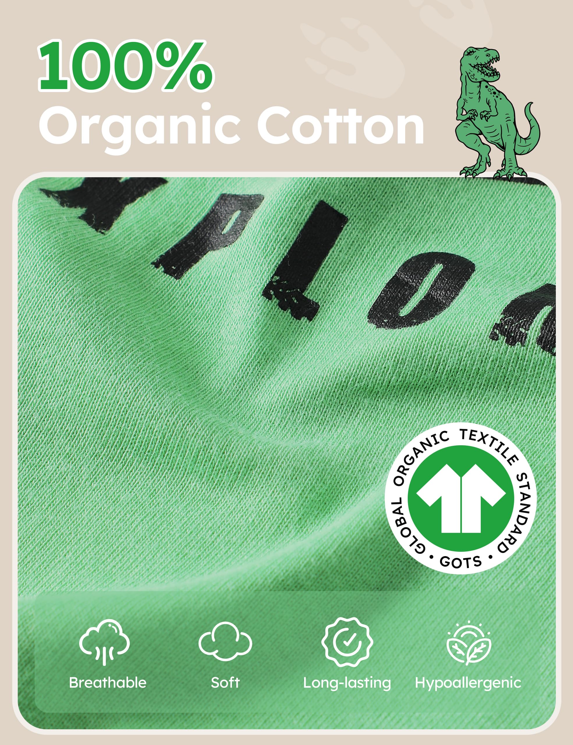 Yoofoss Toddler Pajamas 100% Organic Cotton 4 Piece Short Sleeve Summer Pajama Set Kids Pajamas Boys Girls Snug Fit Pjs Set