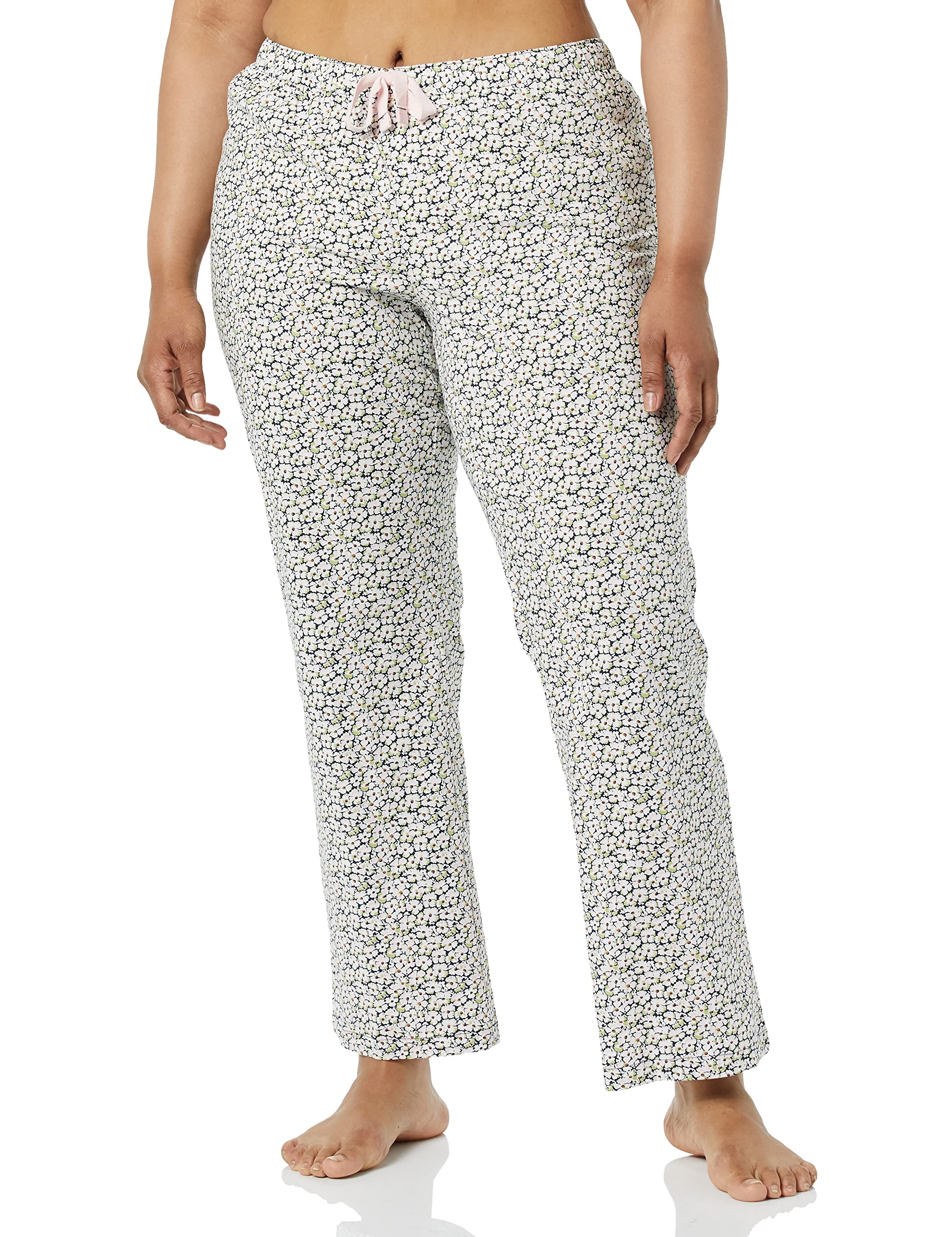 Amazon Essentials Women's Cotton Pajama Pants, Breathable Poplin Sleep Pant with Drawstring Elastic Waist