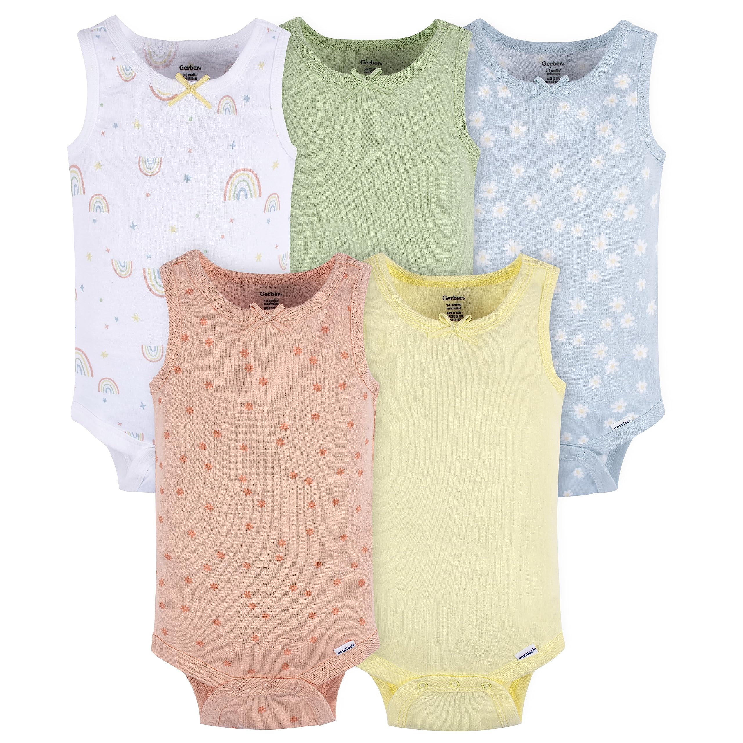 Gerber Baby Girls Multi-Pack Sleeveless Onesies Bodysuit WEBE CLOTHING