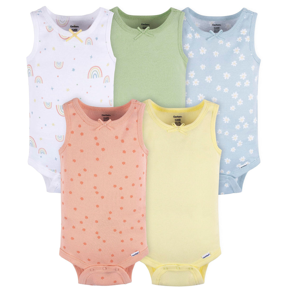 Gerber Baby Girls Multi-Pack Sleeveless Onesies Bodysuit WEBE CLOTHING