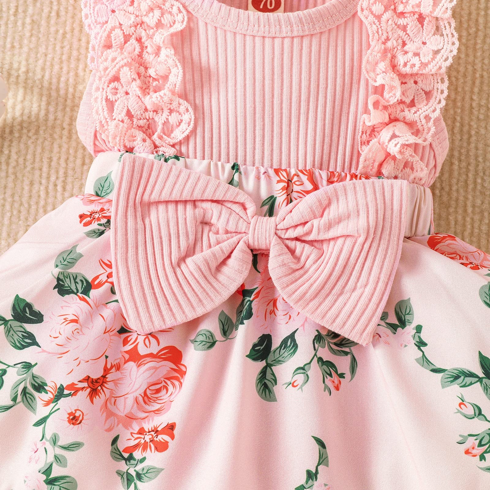 Baby Girl Clothes Newborn Romper Dress Infant Lace Ruffle Sleeveless Summer Outfits with Headband 0-12 Months WEBE CLOTHING