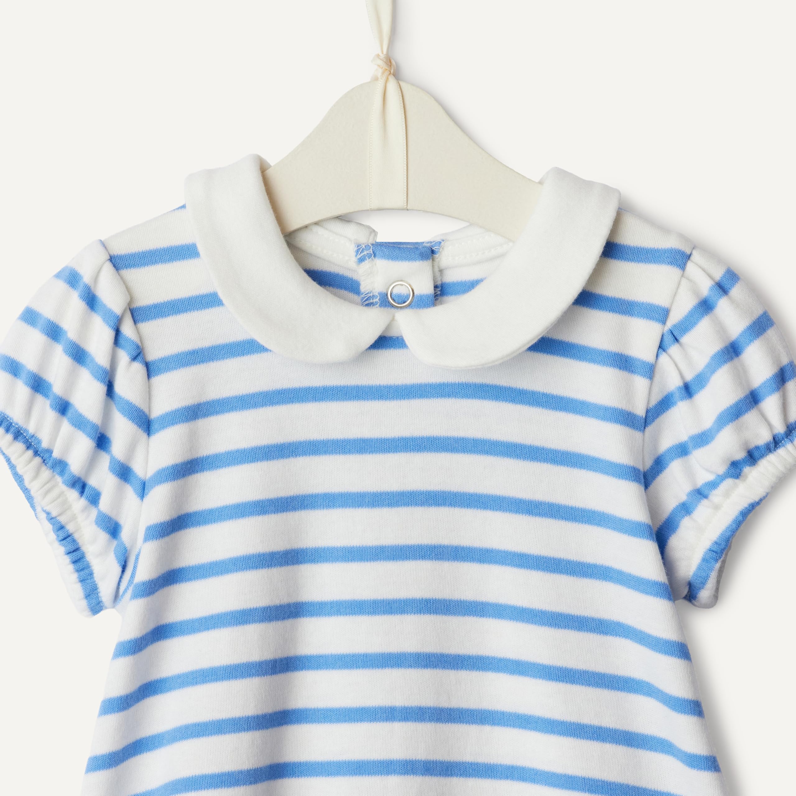Amazon Essentials x Sofia Grainge Baby Girls' Cotton Short Sleeve Romper with Peter Pan Collar WEBE CLOTHING