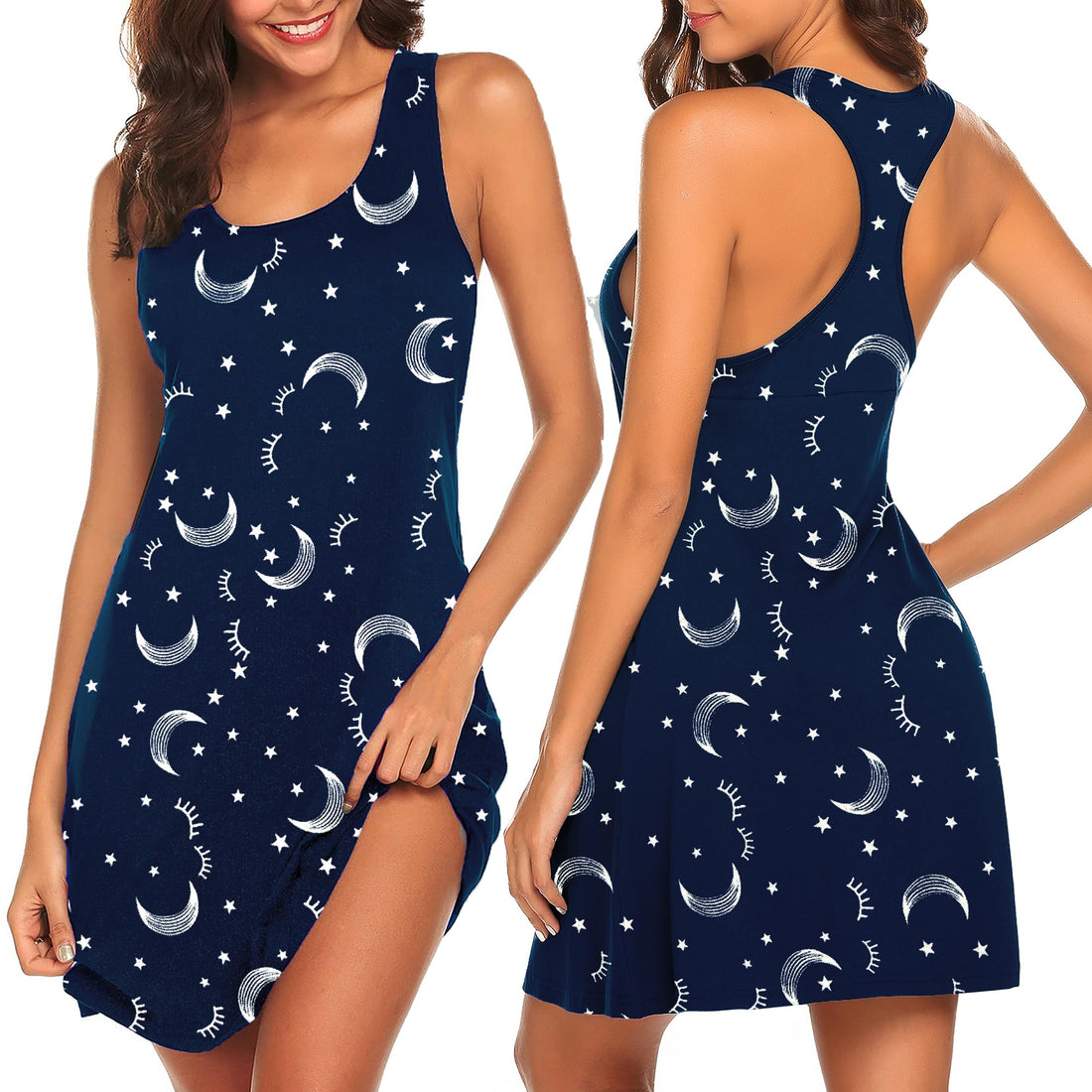 Avidlove Women Racerback Tank Nightgown Sleeveless Chemise Soft Sleep Dress | Soft Lightweight Racerback Tank Sleep Dress.Loose Fit Chemise Nightgown Perfect For Home Relaxation and Nighttime Loungewear WEBE CLOTHING