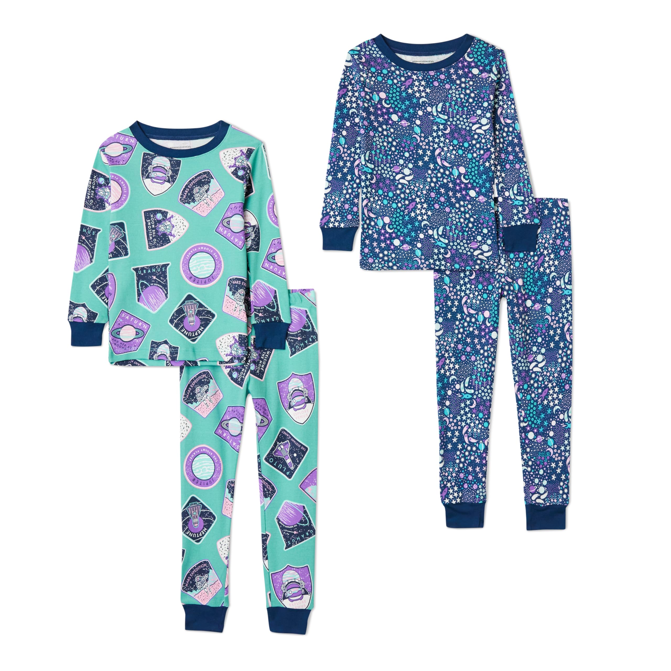 Amazon Essentials Babies, Toddlers and Boys' Snug-Fit Cotton Pajama Set, Multipacks