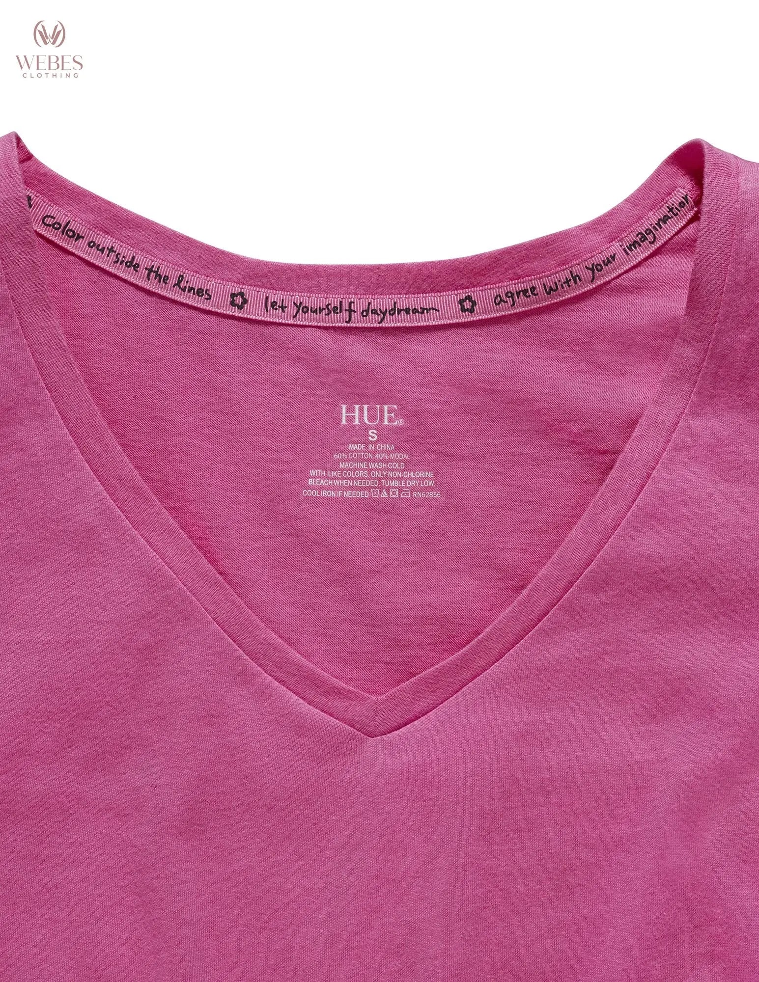 HUE Womens Sleepwell Basic Short Sleeve V-Neck T-Shirt for Lounging Or Sleeping, Made with Temperature Regulating Technology