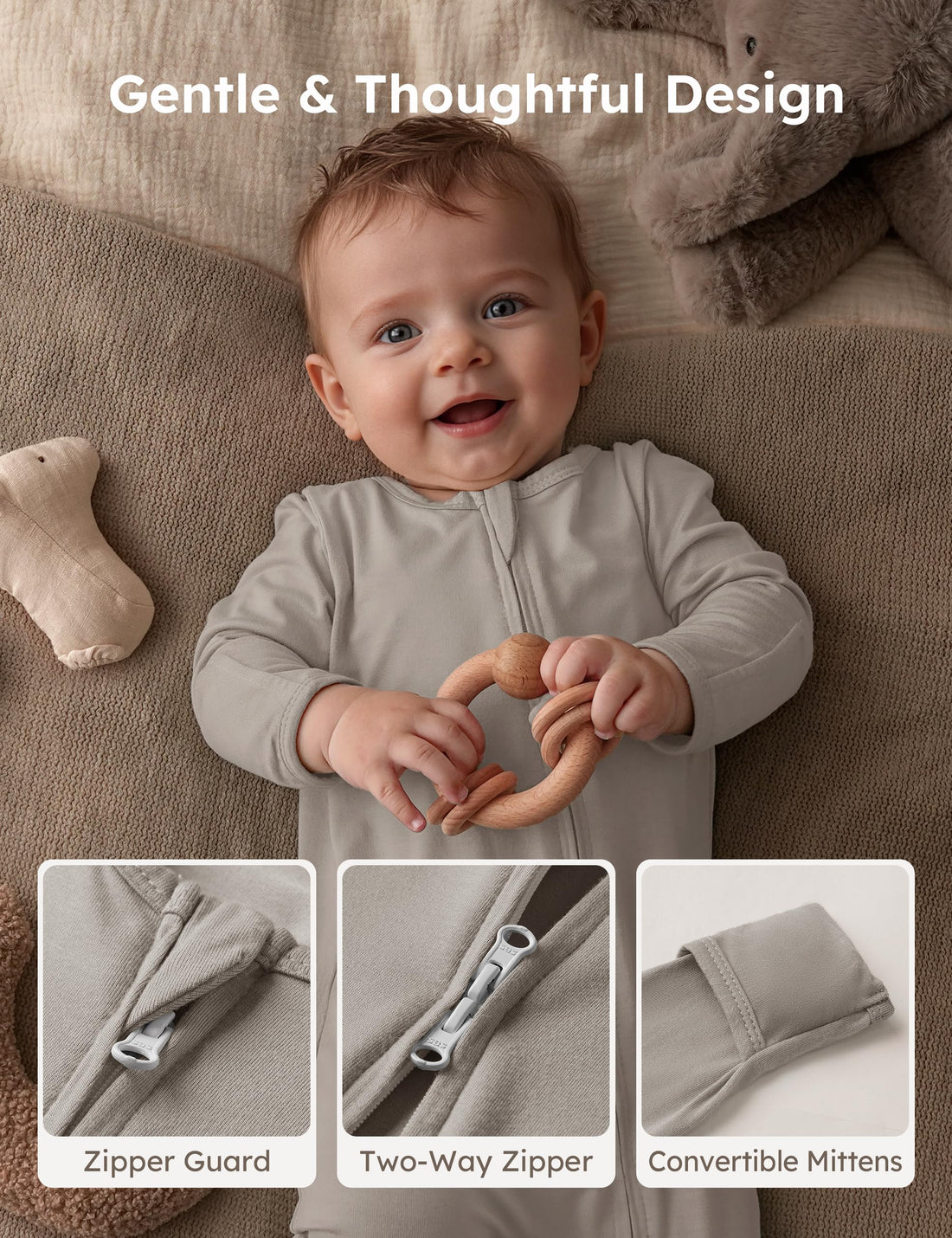 Yoofoss Rayon Made From Bamboo Baby Pajamas 3pcs Newborn Sleepers For Boy Girl Clothes, 0-3 3-6 6-9 Months Footed Pjs