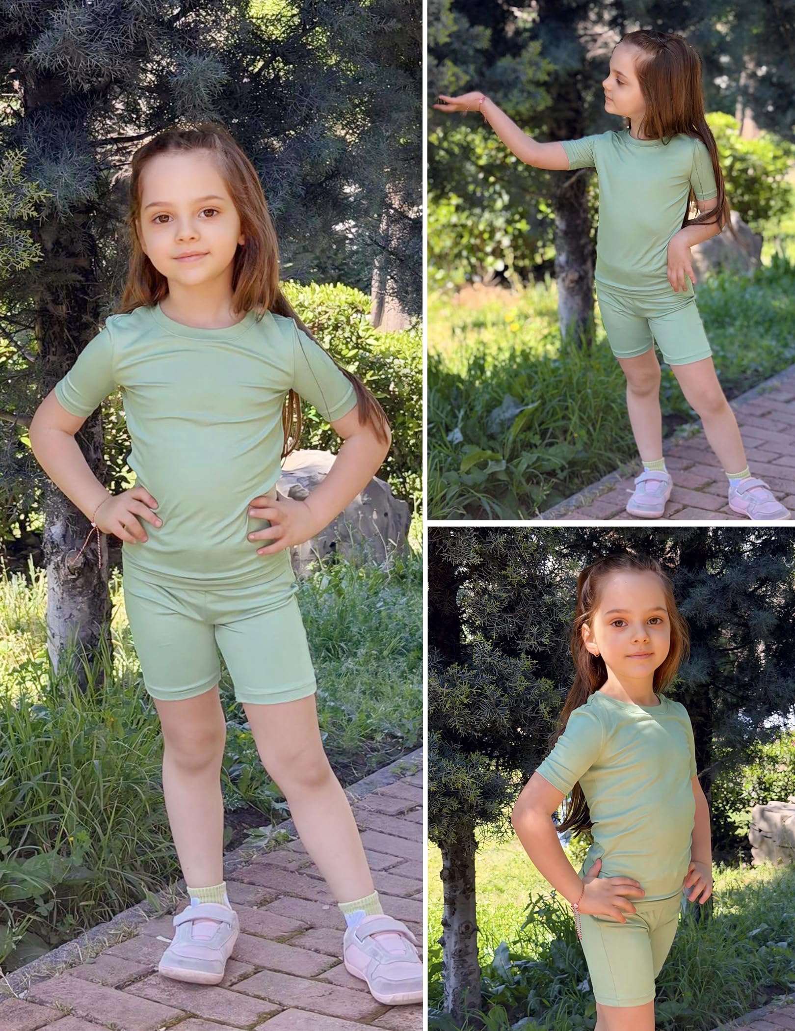 Arshiner Pajamas for Girls Summer Short Sleeve Sleepwear Kids Soft Cute Snug Fit Pjs Sets