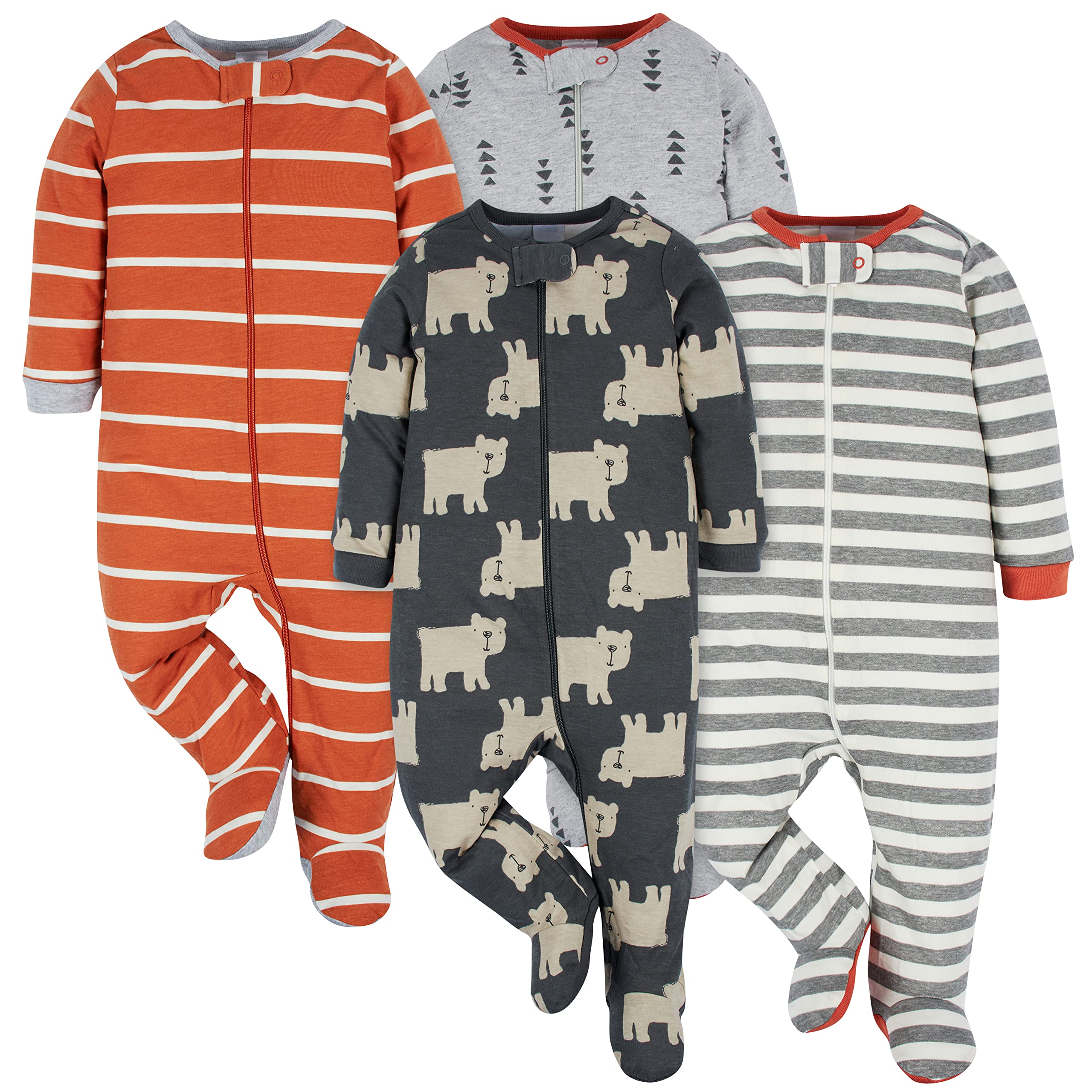 Onesies Brand Baby Boys 4-Pack Sleep 'N Play Footies