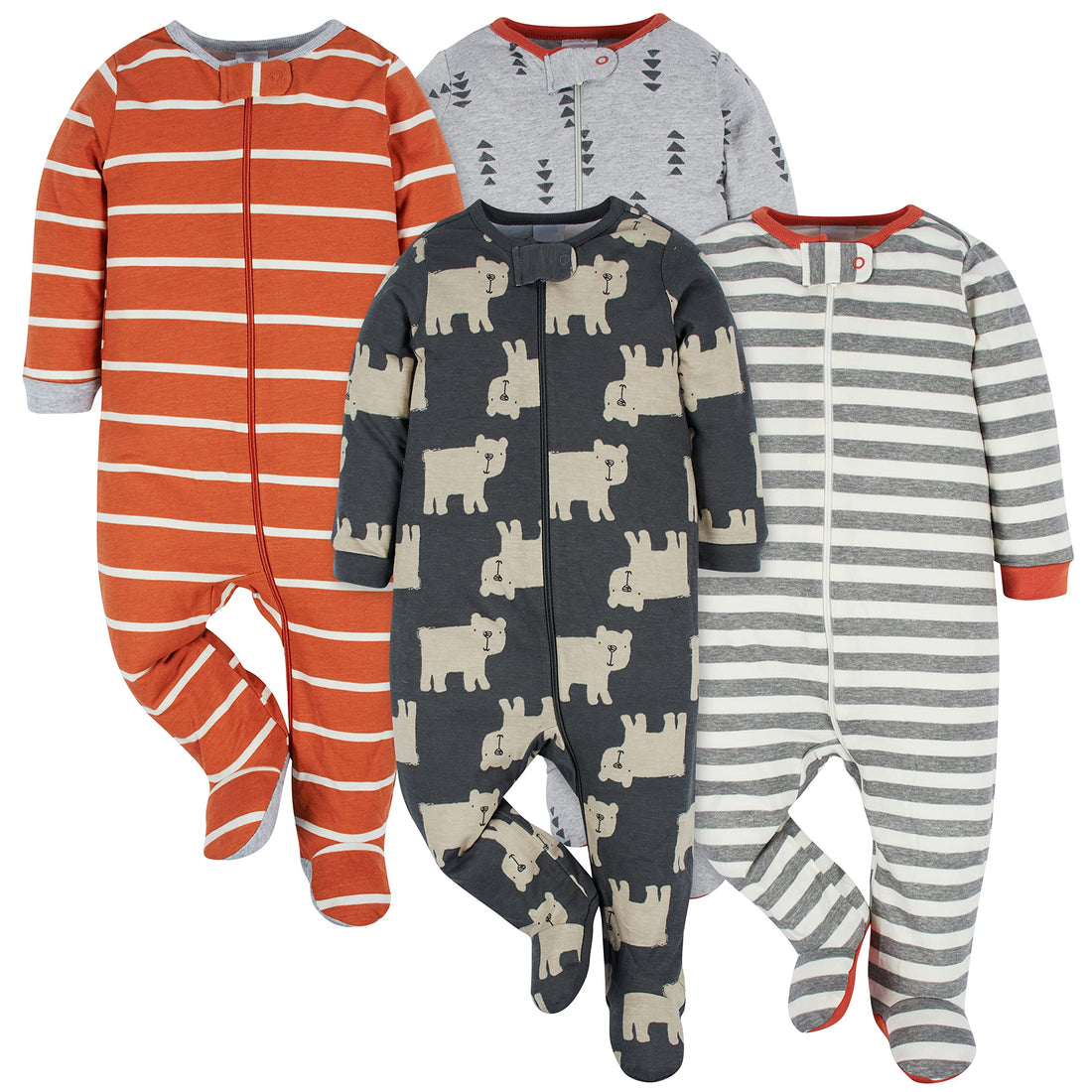 Onesies Brand Baby Boys 4-Pack Sleep 'N Play Footies