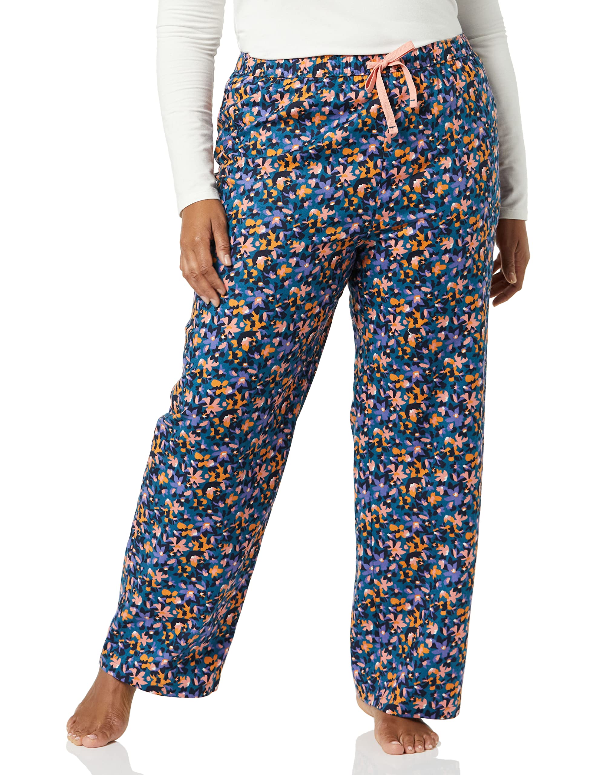 Amazon Essentials Women's Relaxed-Fit Brushed Flannel Pajama Sleep Pant with Drawstring