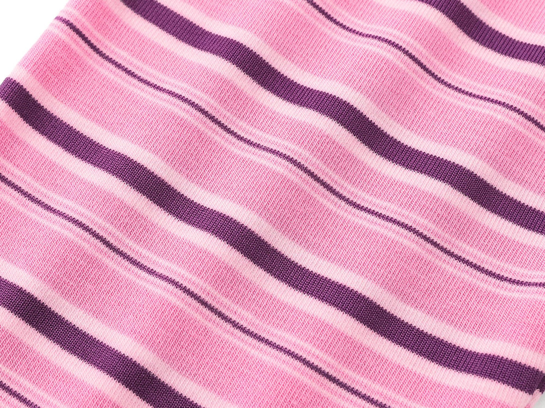 Topgal Summer Pajamas for Unisex Kids - Purple & Brown Stripe Snug Fit Pull-On Short Sleeve Sleepwear Pjs Set Size 2T-10