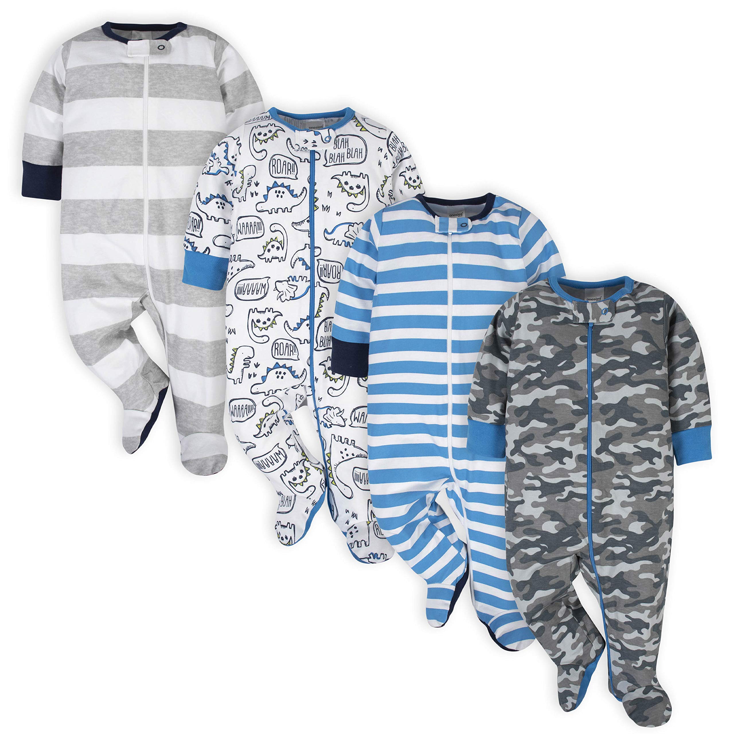 Onesies Brand Baby Boys 4-Pack Sleep 'N Play Footies