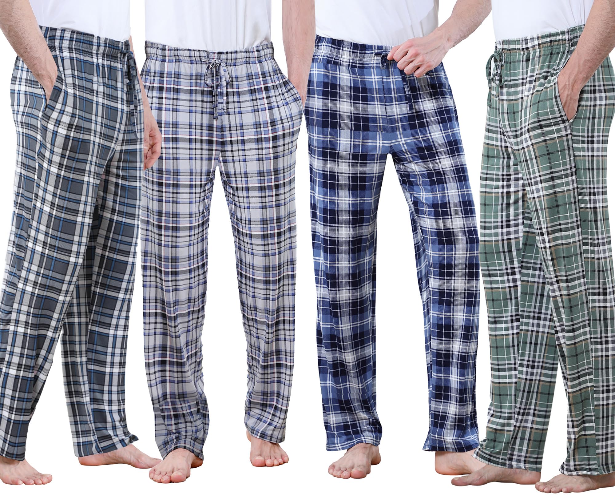 DITOK Men's Lightweight Pajama Pants Soft Lounge Sleep Joggers Adjustable Drawstring & Pockets All-Season Sleepwear