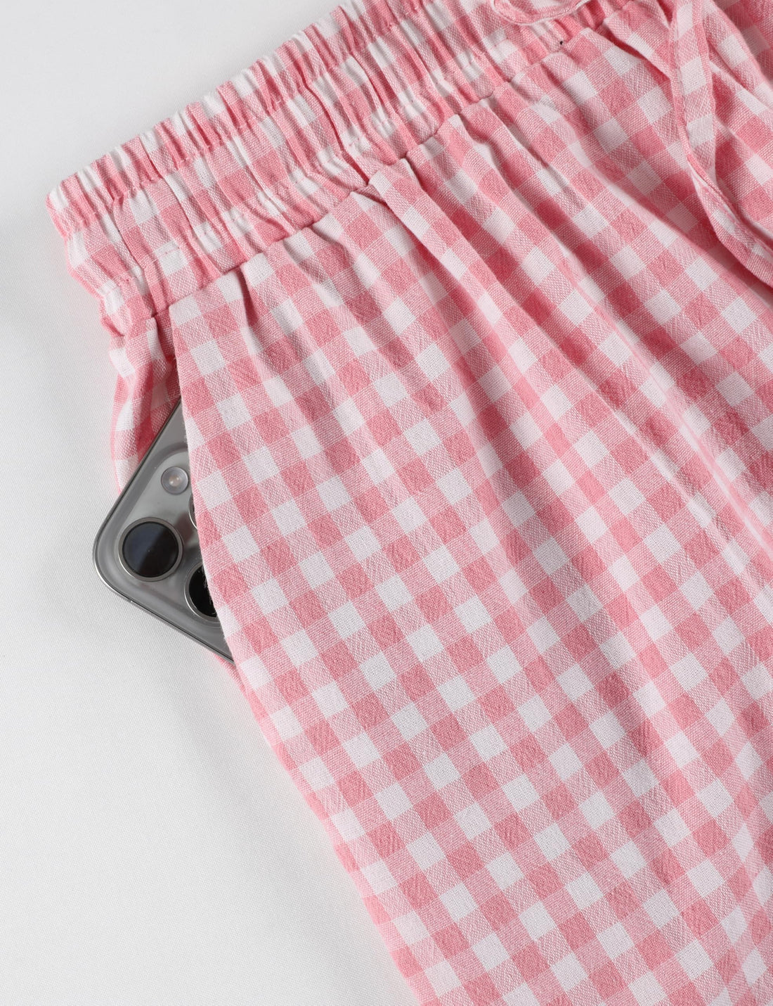 Tanming Womens Gingham 2 Piece Pajamas Sets Puff Sleeve Babydoll Shirt Ruffle Pants Pj Lounge Set Sleepwear WEBE CLOTHING