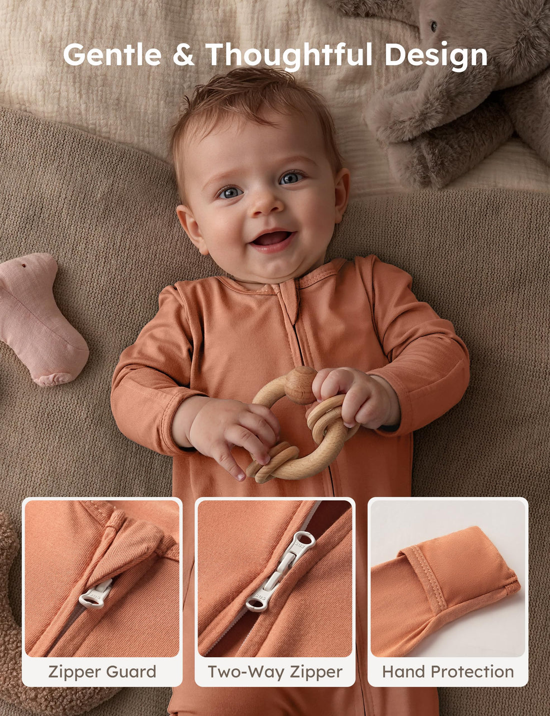 Yoofoss Rayon Made From Bamboo Baby Pajamas 3pcs Newborn Sleepers For Boy Girl Clothes, 0-3 3-6 6-9 Months Footed Pjs
