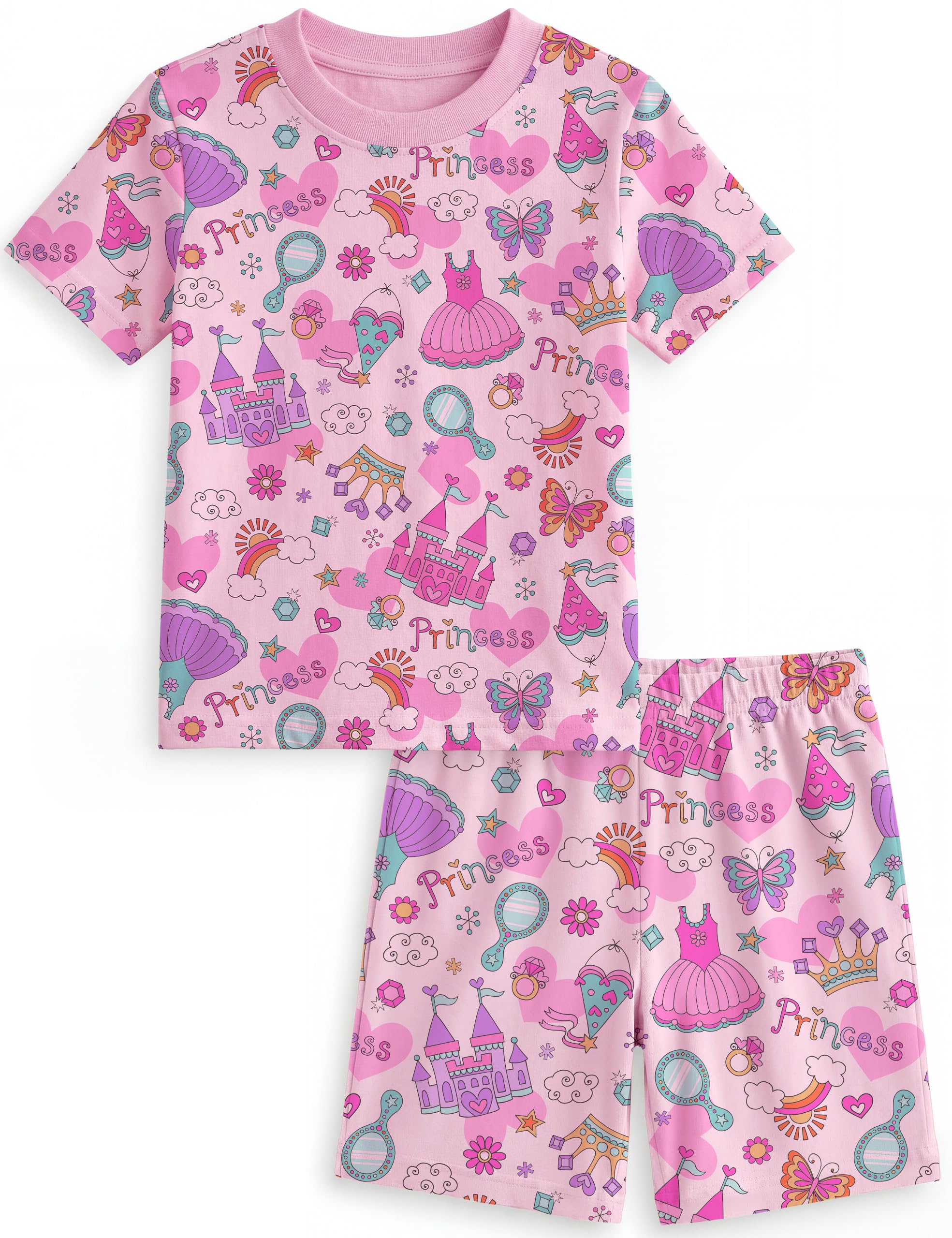 Yoofoss Toddler Pajamas Organic Cotton Baby Girl Boy Pajamas Summer Short Sleeve Kids Clothes Snug Fit Pjs Set 2 Piece