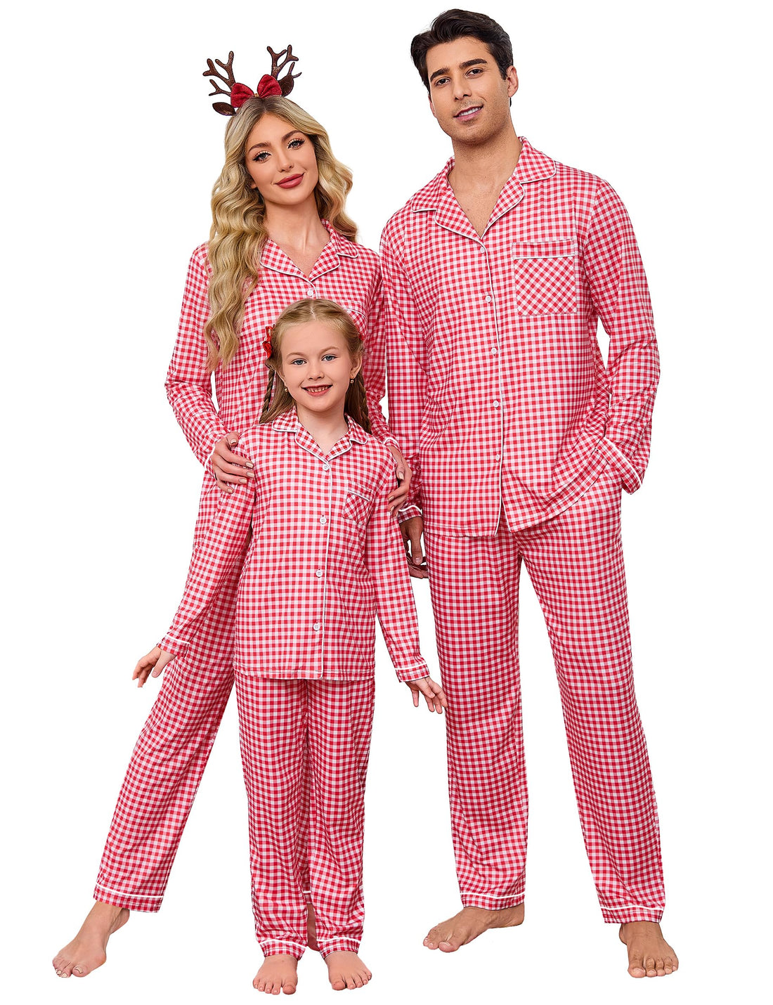 iClosam Christmas Family Matching Pajamas Long Sleeve Button Down Pj Set Festival Party Sleepwear