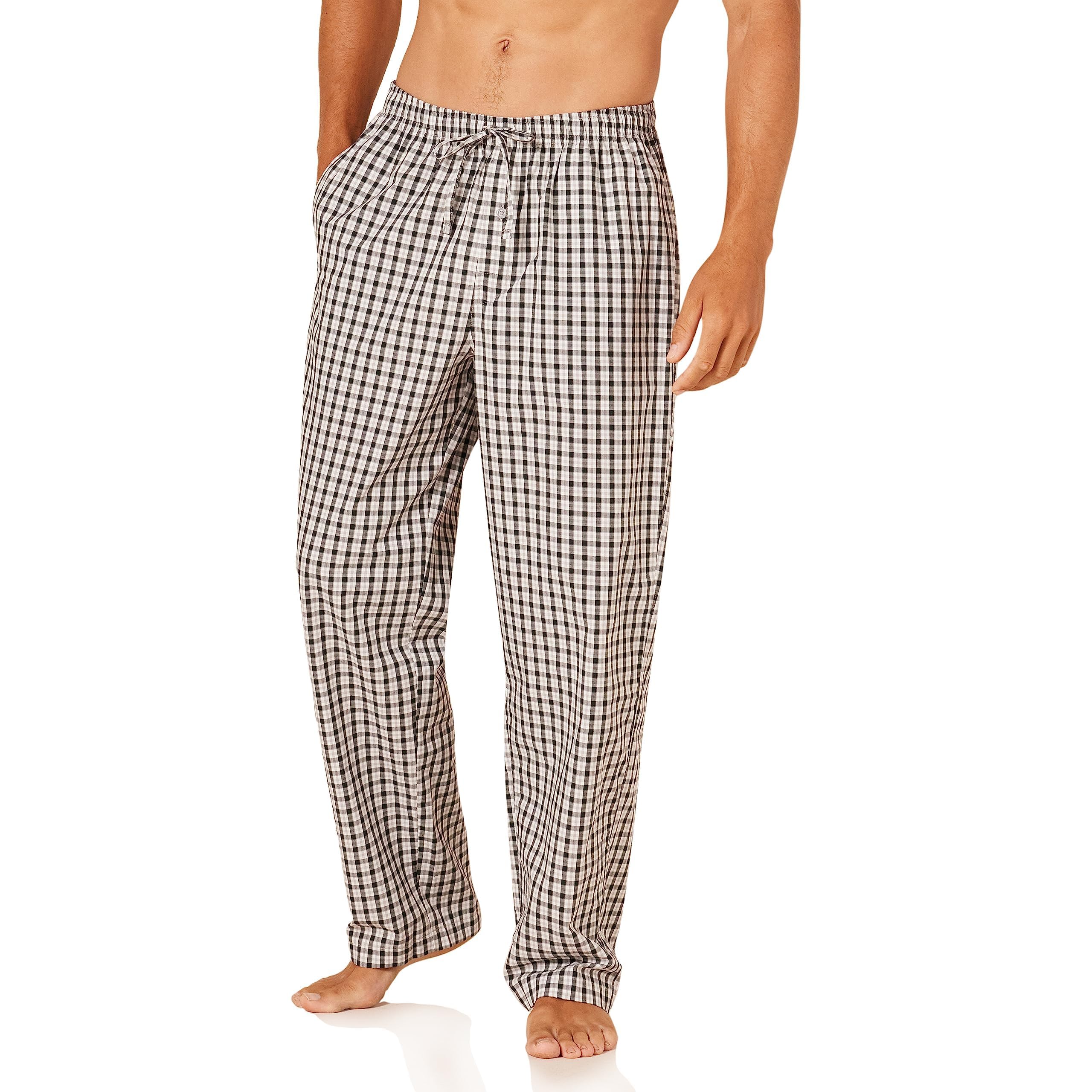 Amazon Essentials Men's Cotton Poplin Straight-Fit Pajama Pants with Pockets, Elastic Waist, Drawstring WEBE CLOTHING