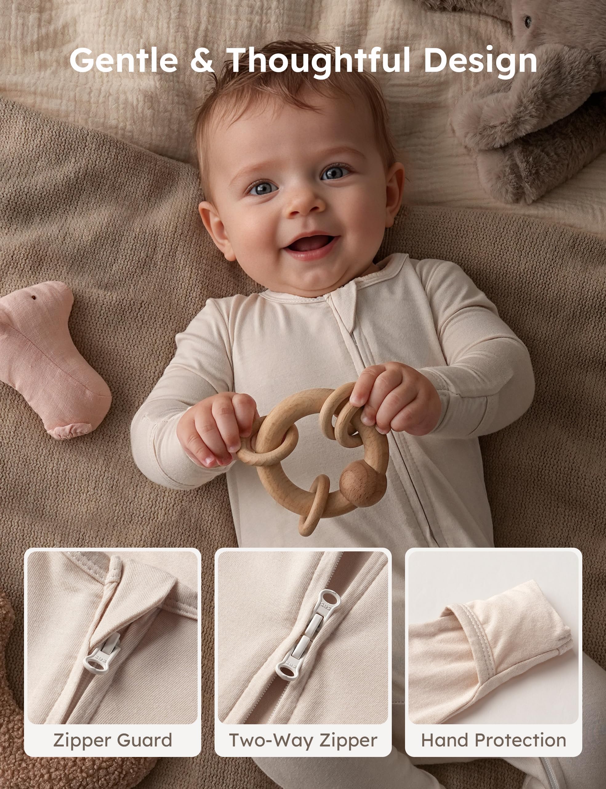 Yoofoss Rayon Made From Bamboo Baby Pajamas 3pcs Newborn Sleepers For Boy Girl Clothes, 0-3 3-6 6-9 Months Footed Pjs