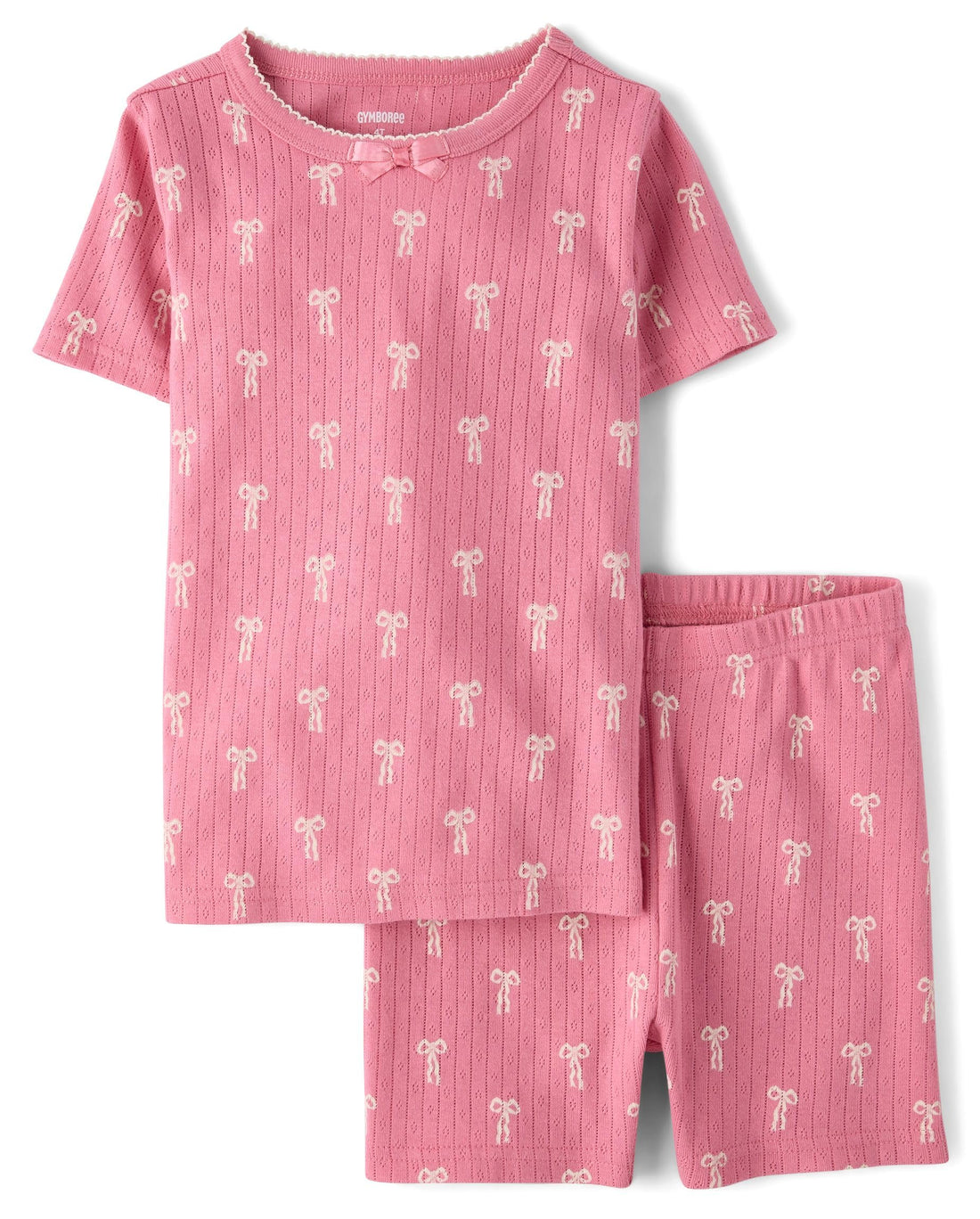 Gymboree Girls' And Toddler 100% Cotton Short Sleeve Top and Shorts, Gymmies Pajama Set