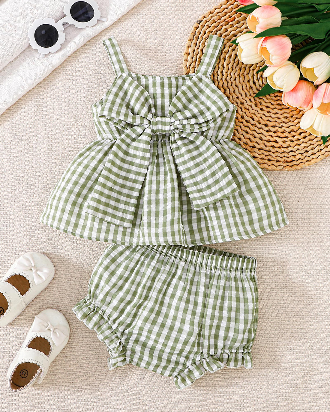 Newborn Baby Girl Clothes Summer Outfits Infant Ruffle Sleeveless Cute Bow Tank Tops 3 6 12 18 Months WEBE CLOTHING