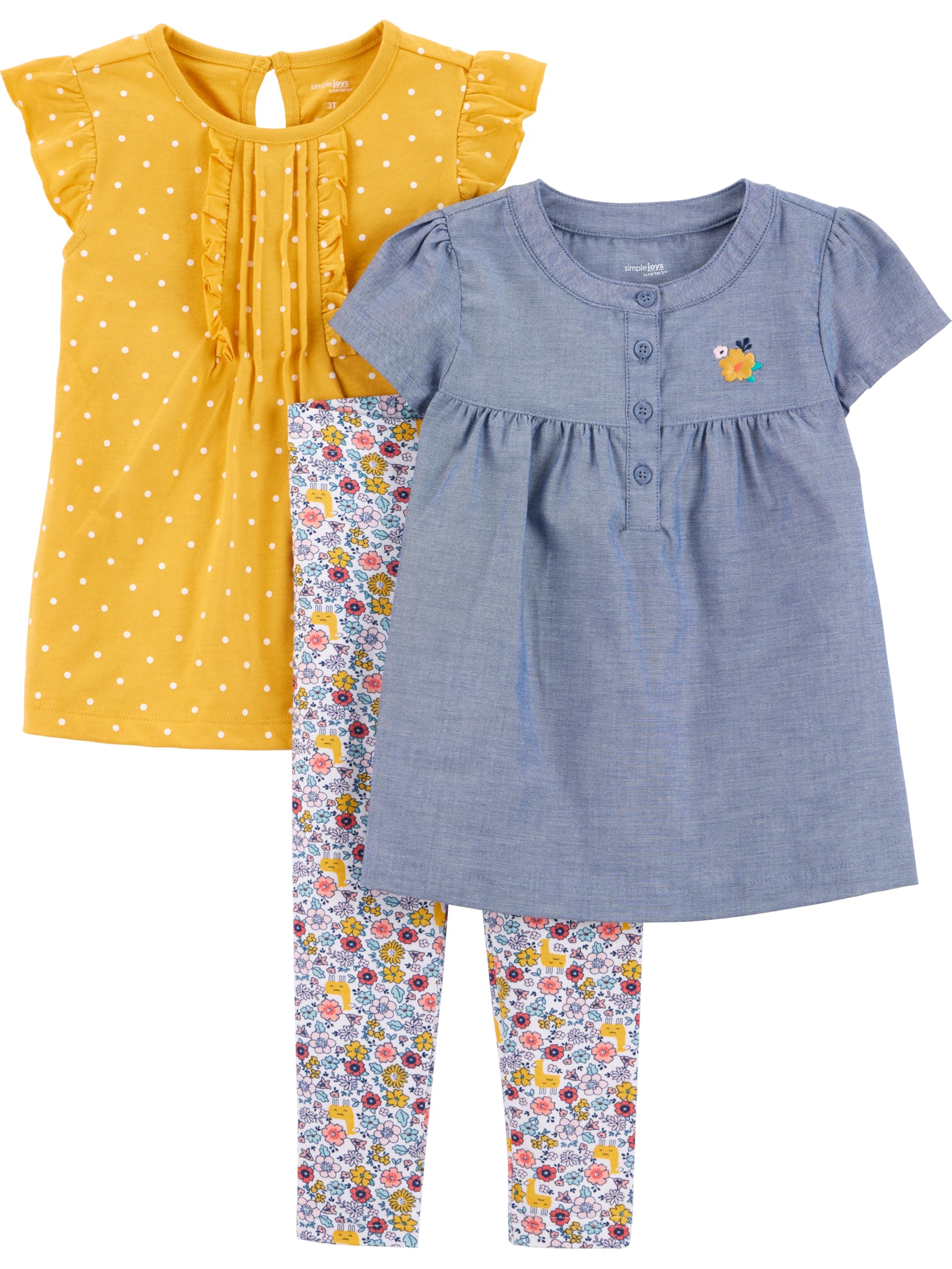 Simple Joys by Carter's Baby Girls' 3-piece Playwear Set WEBE CLOTHING