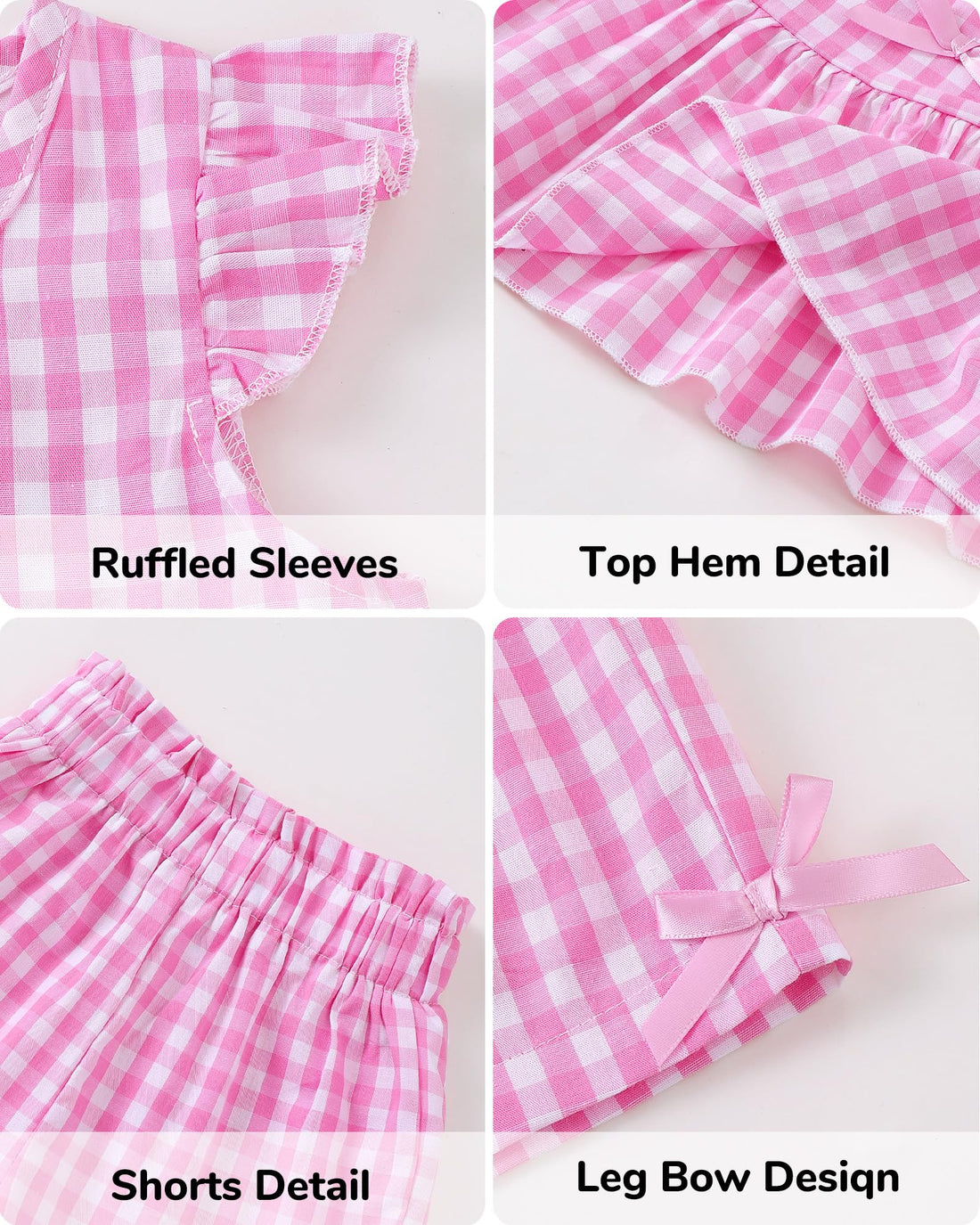 Jecson Toddler Baby Girl Summer Clothes Cotton Ruffled Sleeve Shirt Tops and Shorts Set Outfits 12Months-4T WEBE CLOTHING