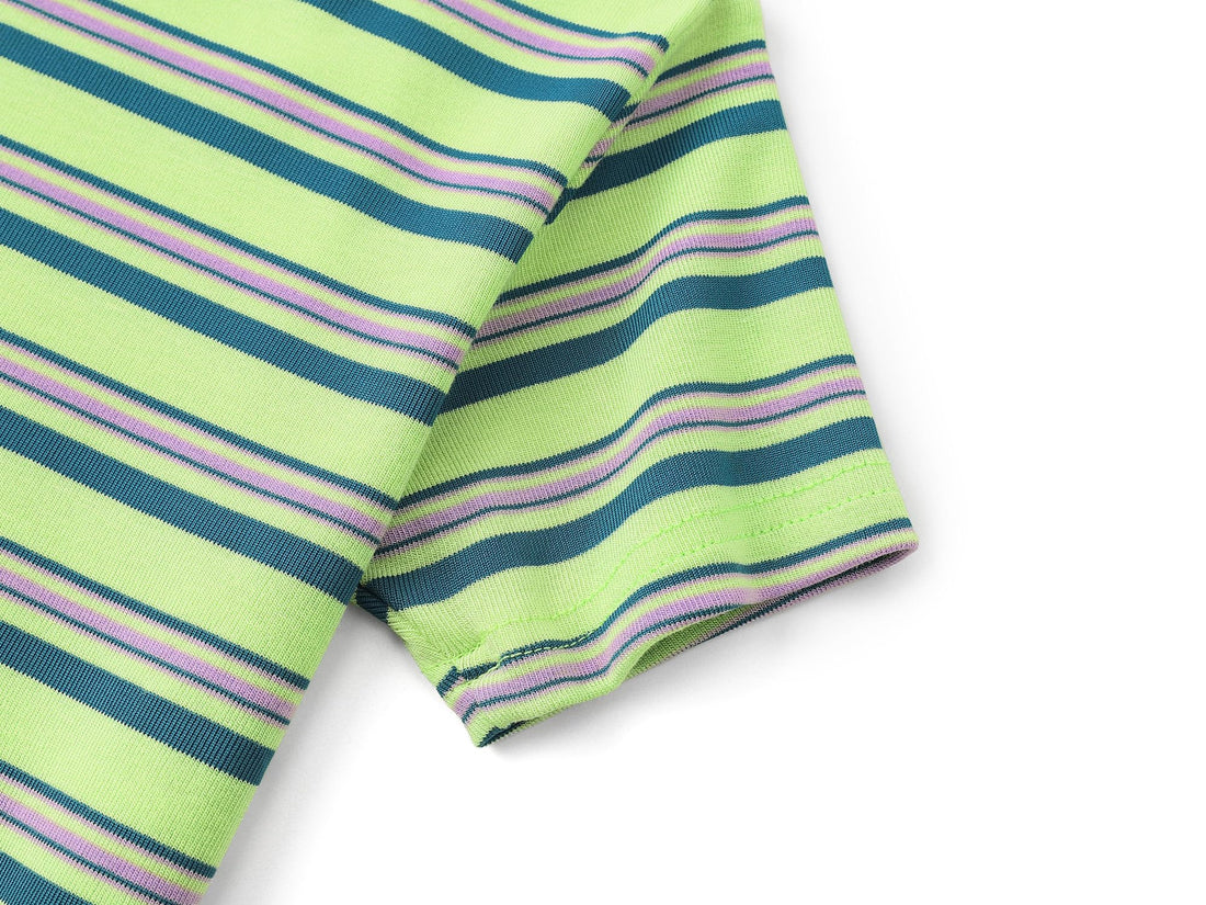 Topgal Summer Pajamas for Unisex Kids - Purple & Brown Stripe Snug Fit Pull-On Short Sleeve Sleepwear Pjs Set Size 2T-10