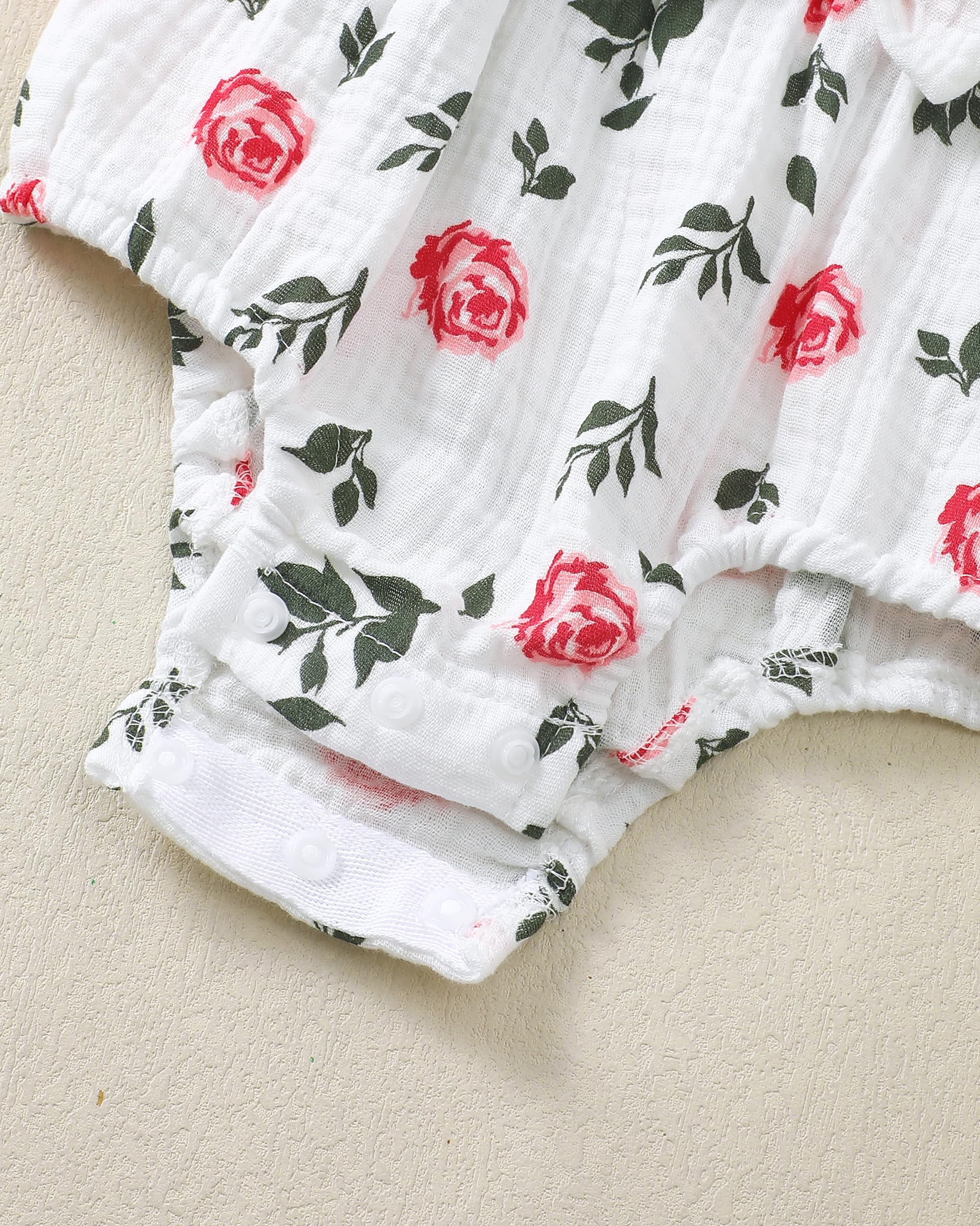 Renotemy Baby Girl Clothes Infant Summer Romper Cotton Linen Newborn Essentials Photography Preemie Outfits with Hat&Headband WEBE CLOTHING