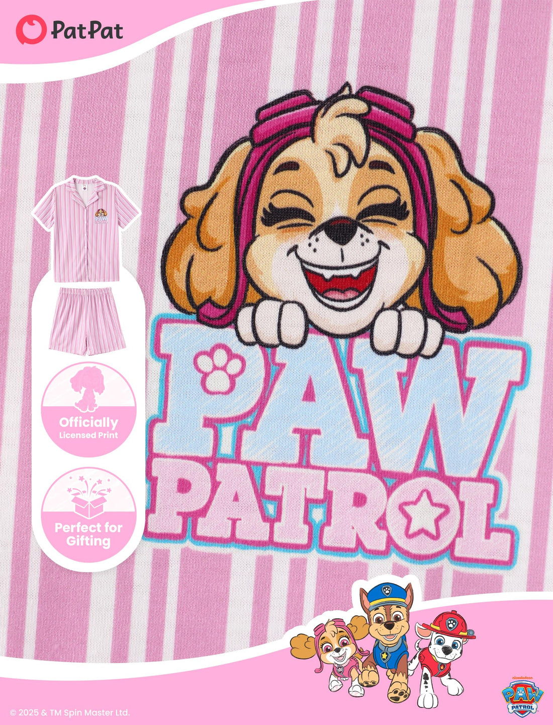 Paw Patrol Garfield SpongeBob Family Matching Classic Short Sleeve Cartoon Graphic Pajama Family Outfit