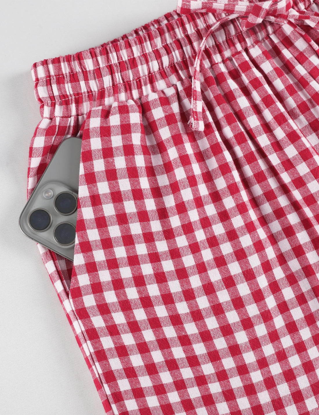 Tanming Womens Gingham 2 Piece Pajamas Sets Puff Sleeve Babydoll Shirt Ruffle Pants Pj Lounge Set Sleepwear WEBE CLOTHING