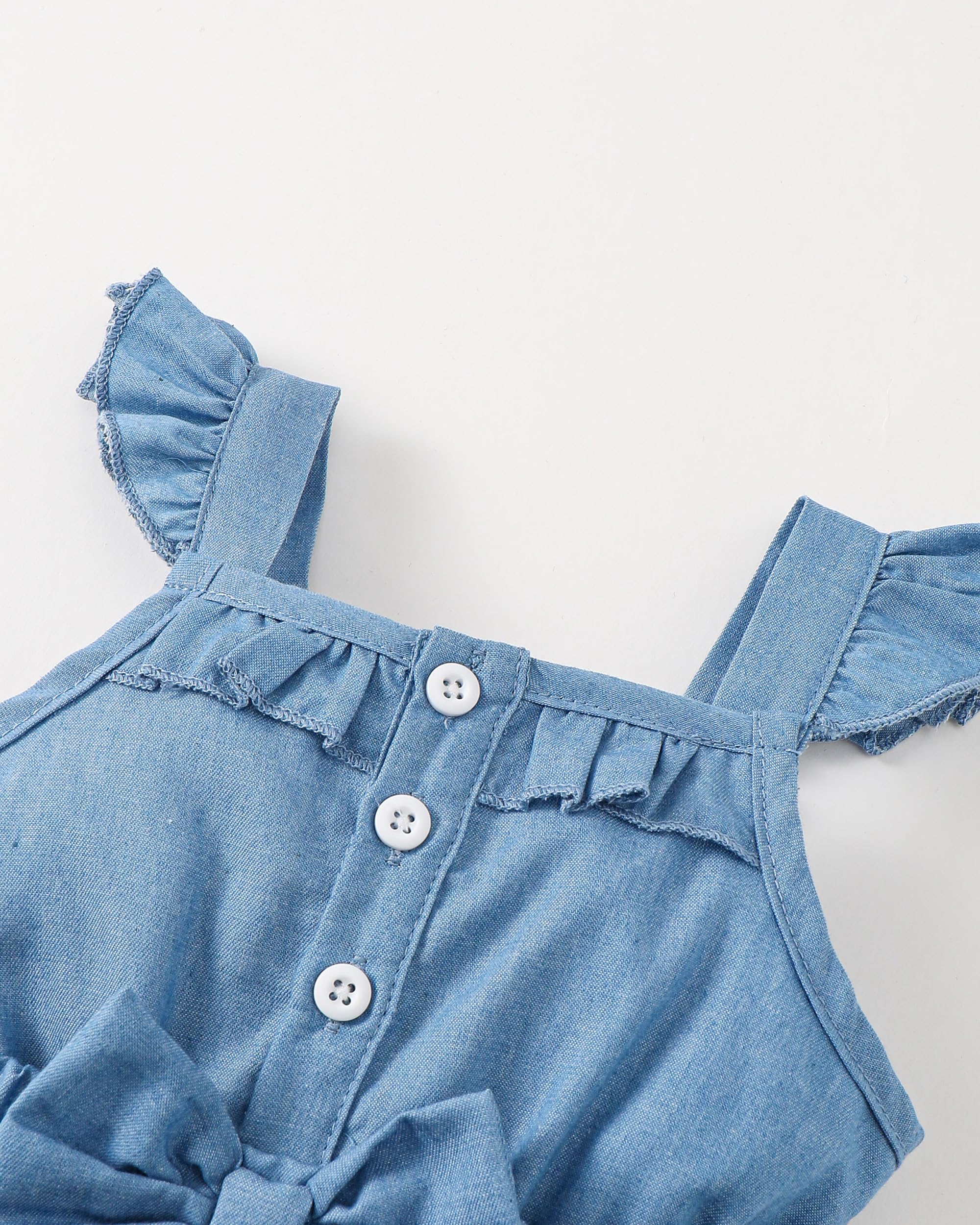 XUANHAO Baby Girl Clothes Summer Romper Outfits for Girls Cute Infant Toddler One-Piece Jumpsuit Ruffle Shorts Sets 6M-3Y WEBE CLOTHING