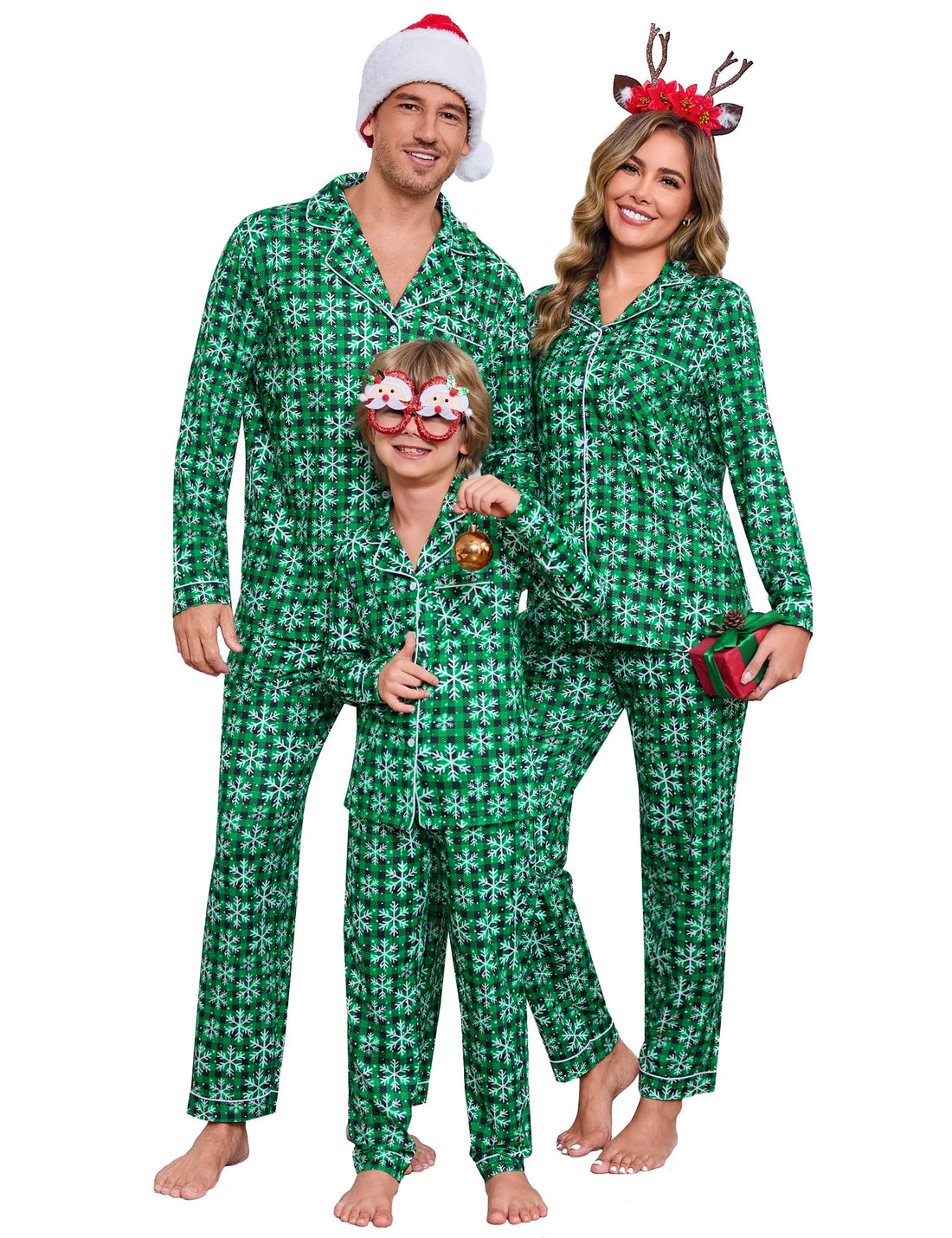 iClosam Christmas Family Matching Pajamas Long Sleeve Button Down Pj Set Festival Party Sleepwear