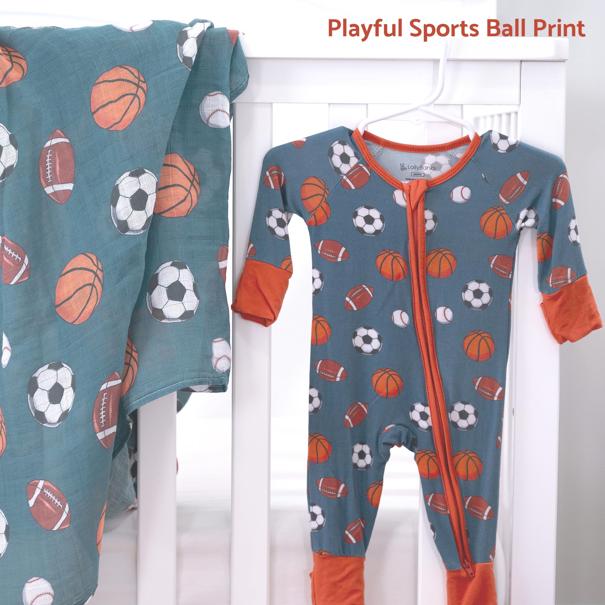 LollyBanks Baby Pajamas, Long Sleeve Baby Romper with 2-Way Zipper, 95% Viscose from Bamboo and 5% Spandex, Infant Sleepers