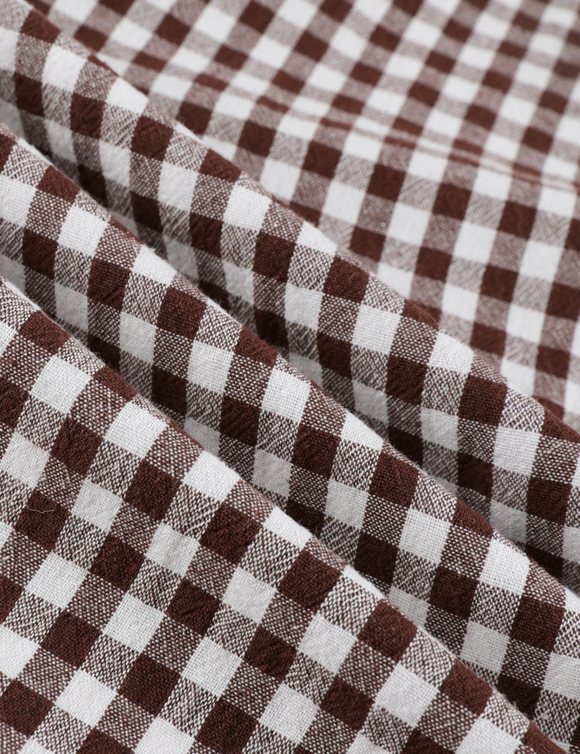 Tanming Womens Gingham 2 Piece Pajamas Sets Puff Sleeve Babydoll Shirt Ruffle Pants Pj Lounge Set Sleepwear WEBE CLOTHING